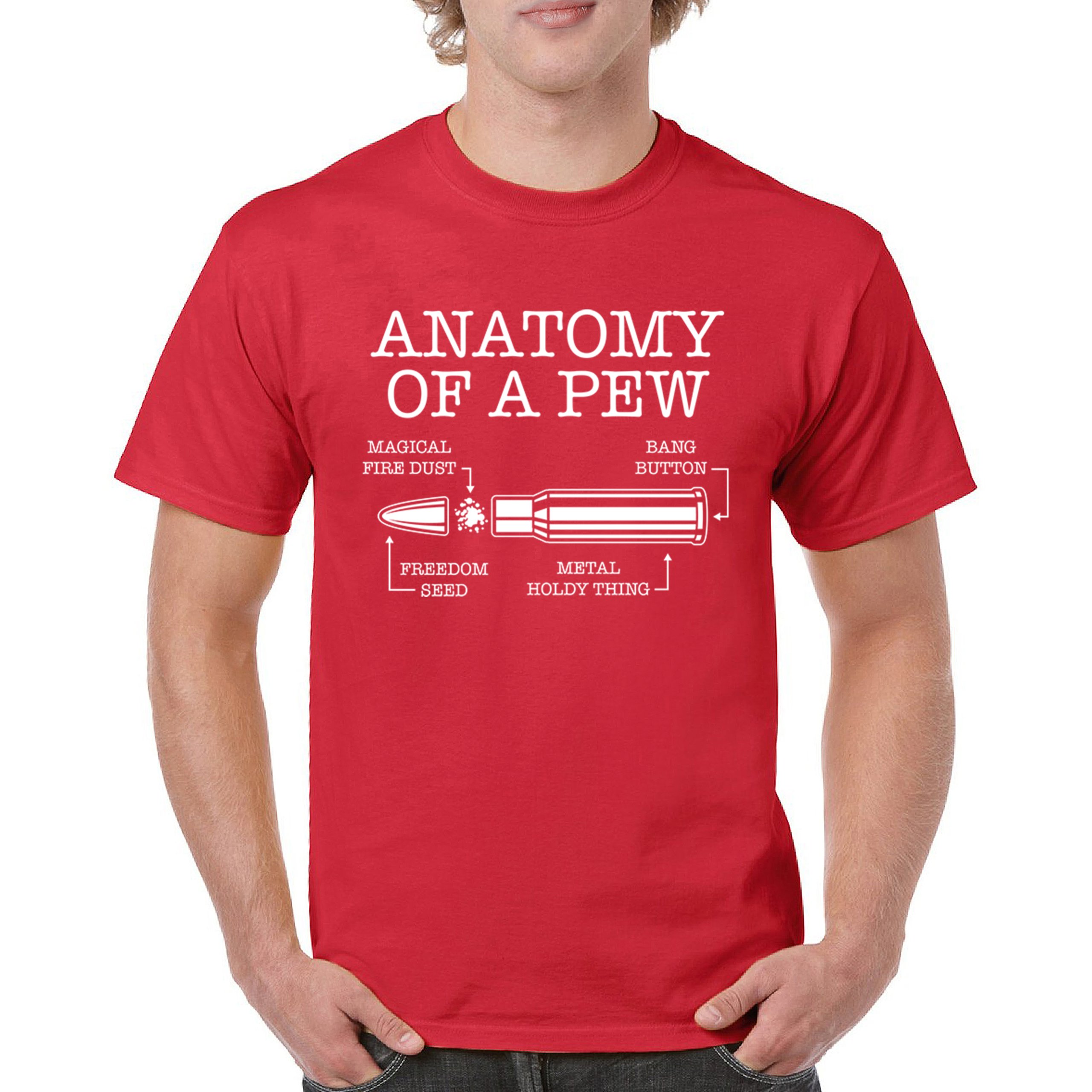 Anatomy of a Pew T-shirt 2nd Amendment Right to Bear Arms Patriotic Men's Tee - Picture 23 of 71