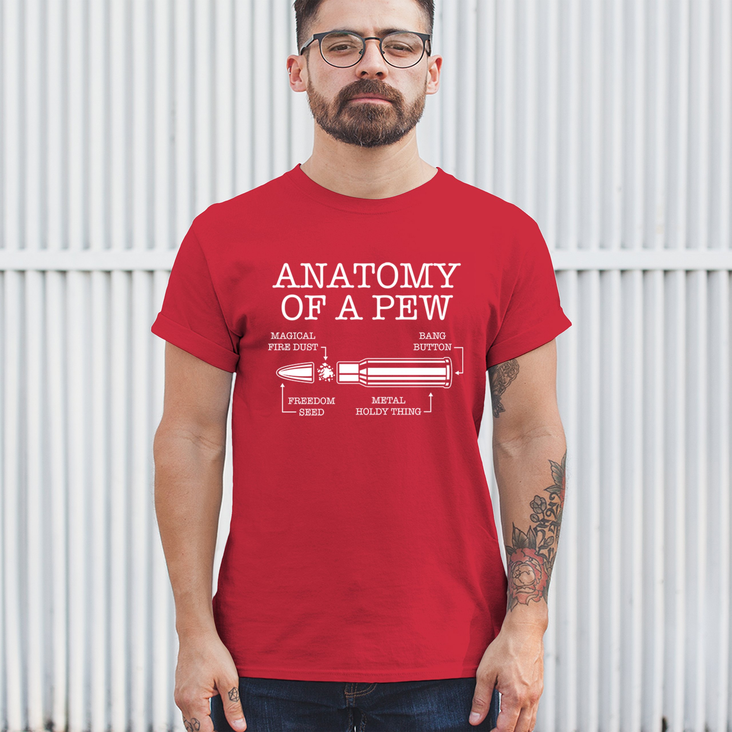 Anatomy of a Pew T-shirt 2nd Amendment Right to Bear Arms Patriotic Men's Tee - Picture 26 of 71