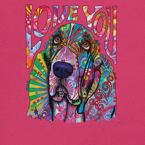 Dean Russo Cute Love You Basset Youth T-shirt Colorful Dog Neon Pet Kids - Picture 46 of 50
