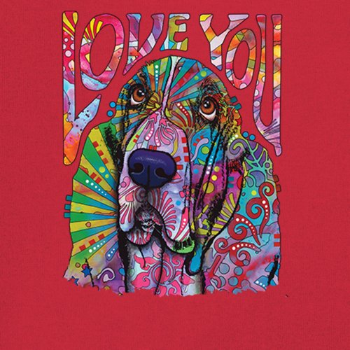 Dean Russo Cute Love You Basset Youth T-shirt Colorful Dog Neon Pet Kids - Picture 18 of 50