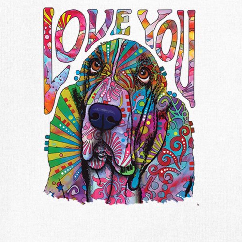 Dean Russo Cute Love You Basset Youth T-shirt Colorful Dog Neon Pet Kids - Picture 25 of 50