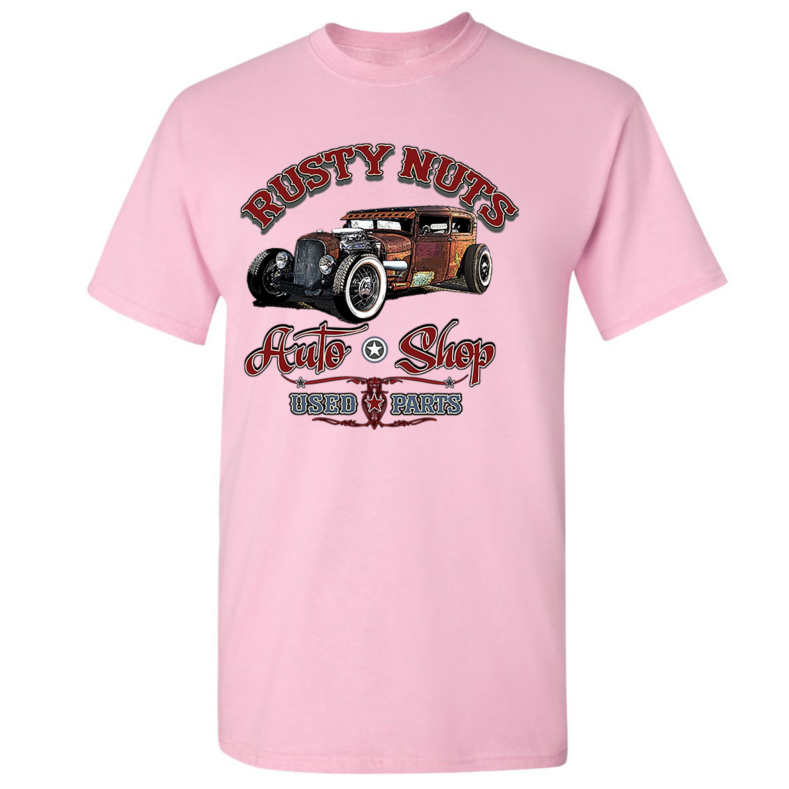 Rusty Nuts Auto Shop T-shirt Hot Rod Rat Rod Vintage Old School Men's Tee