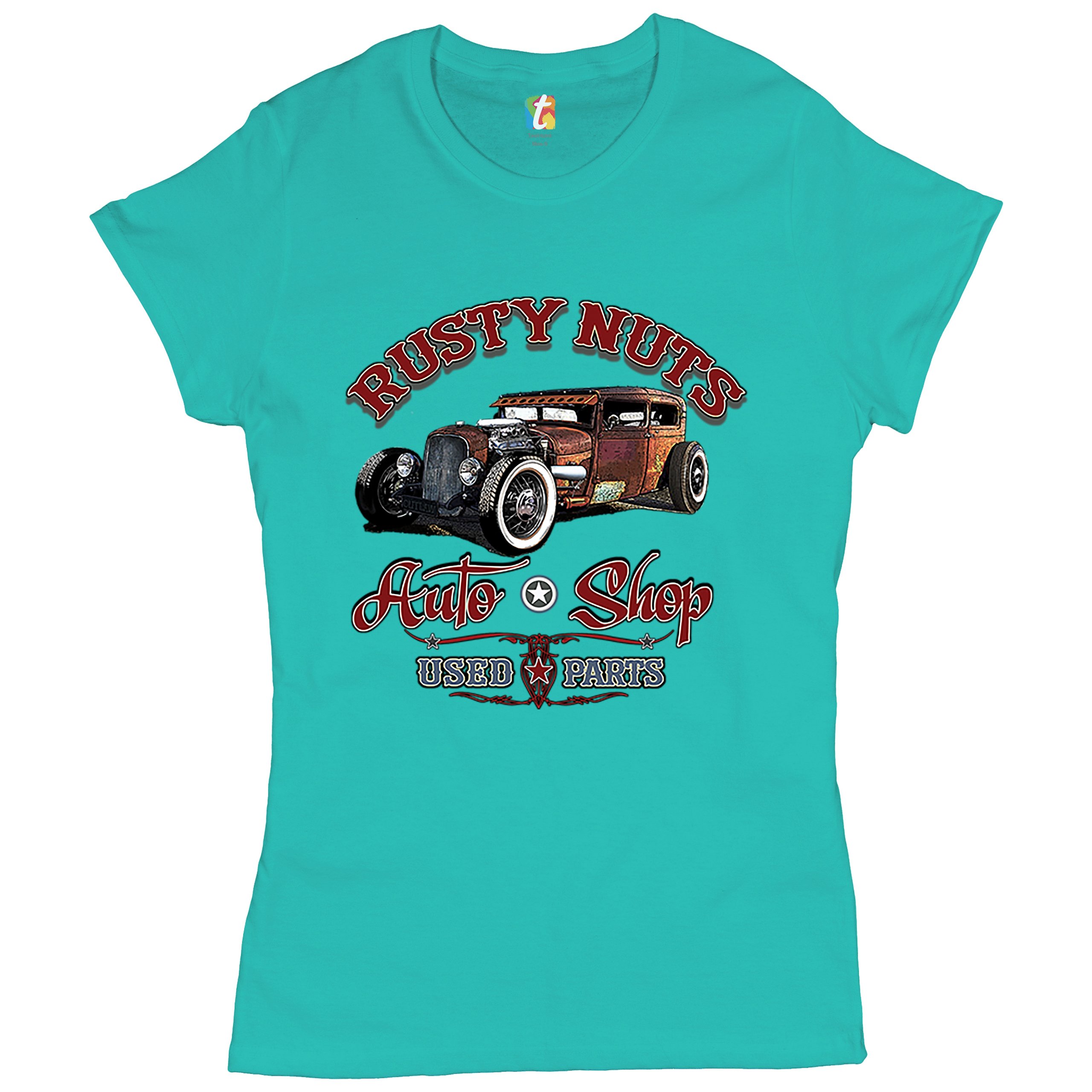 Rusty Nuts Auto Shop T-Shirt Hot Rod Rat Rod Vintage Old School 