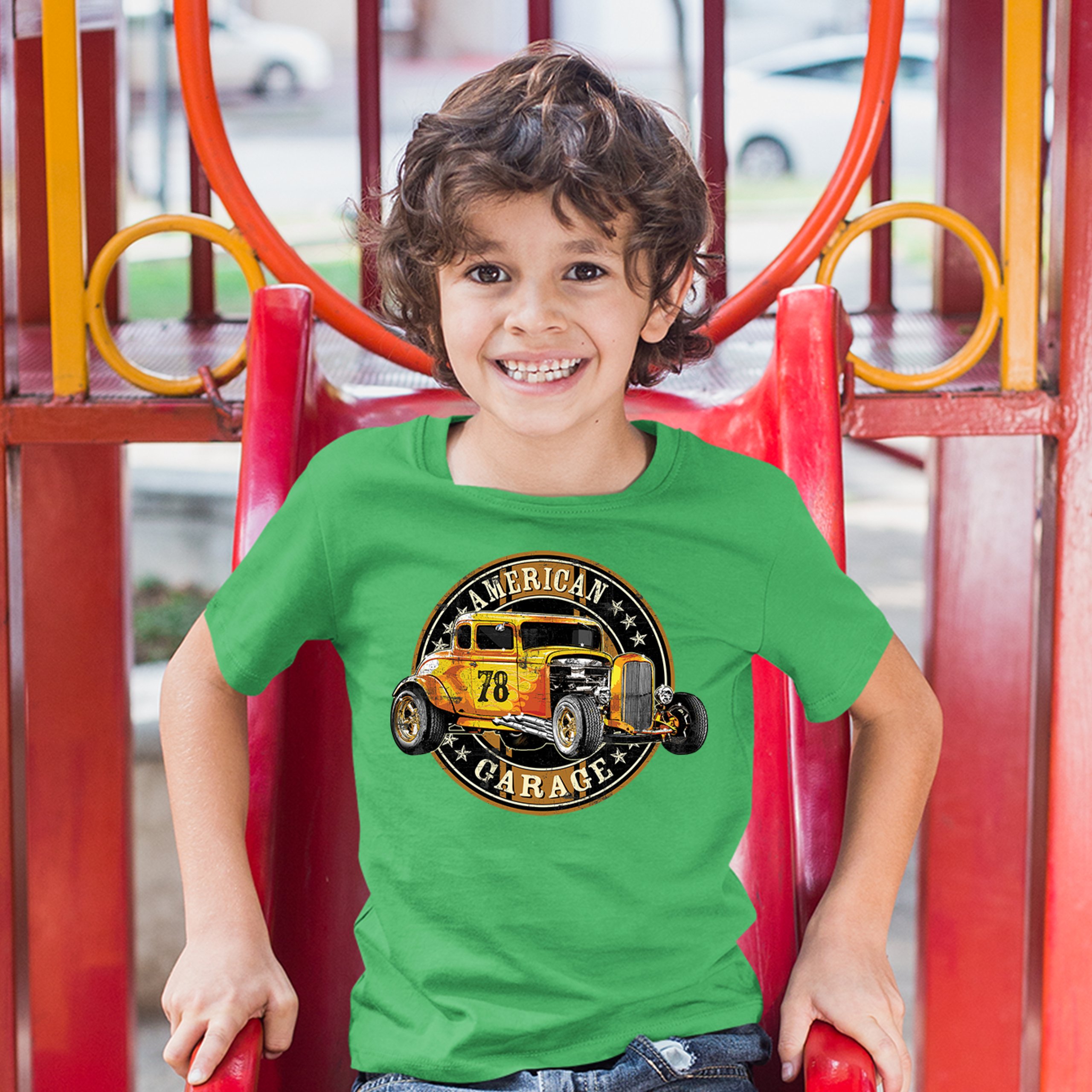 American Garage Youth T-shirt Retro Hot Rod Vintage American Muscle Kids - Picture 21 of 29