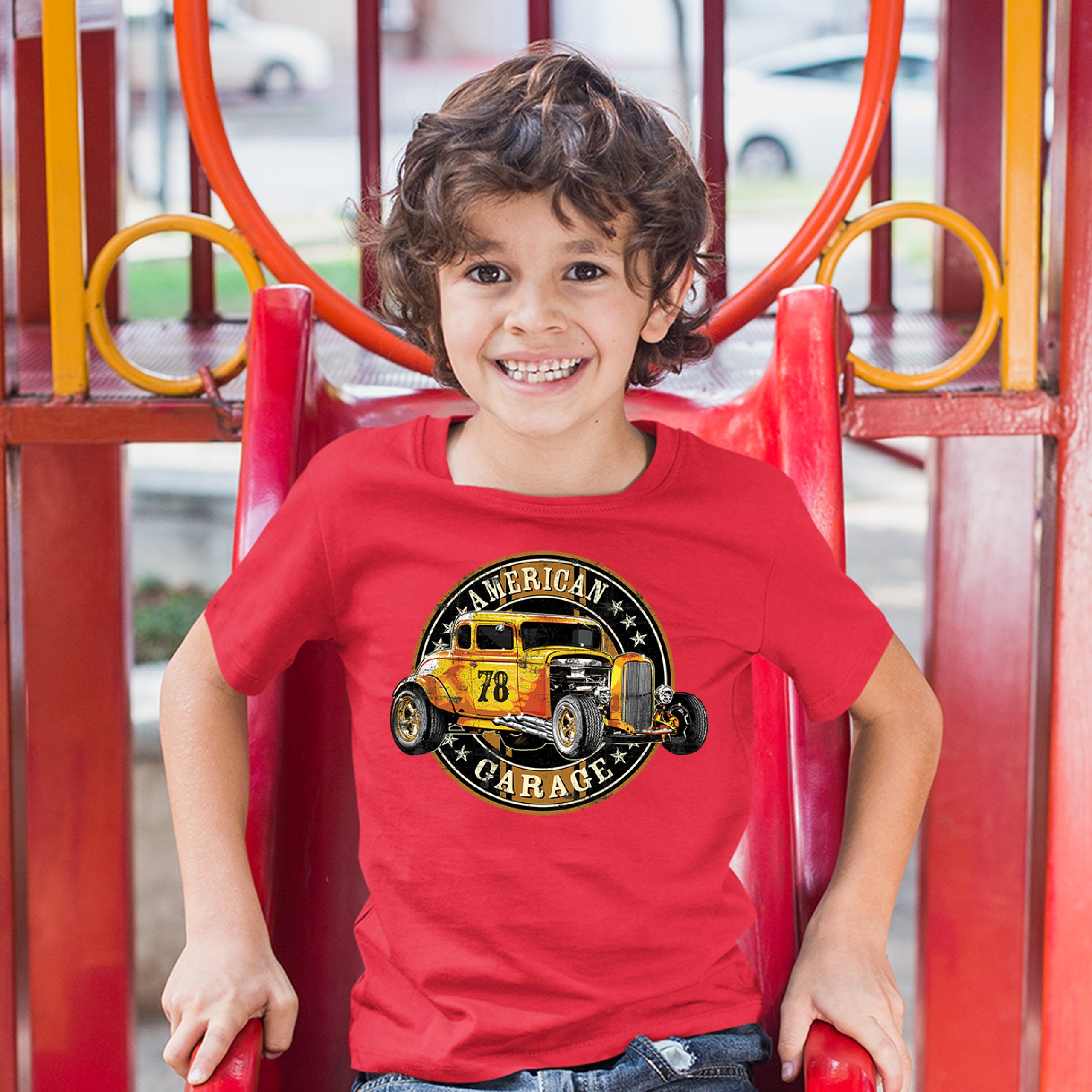 American Garage Youth T-shirt Retro Hot Rod Vintage American Muscle Kids - Picture 13 of 29