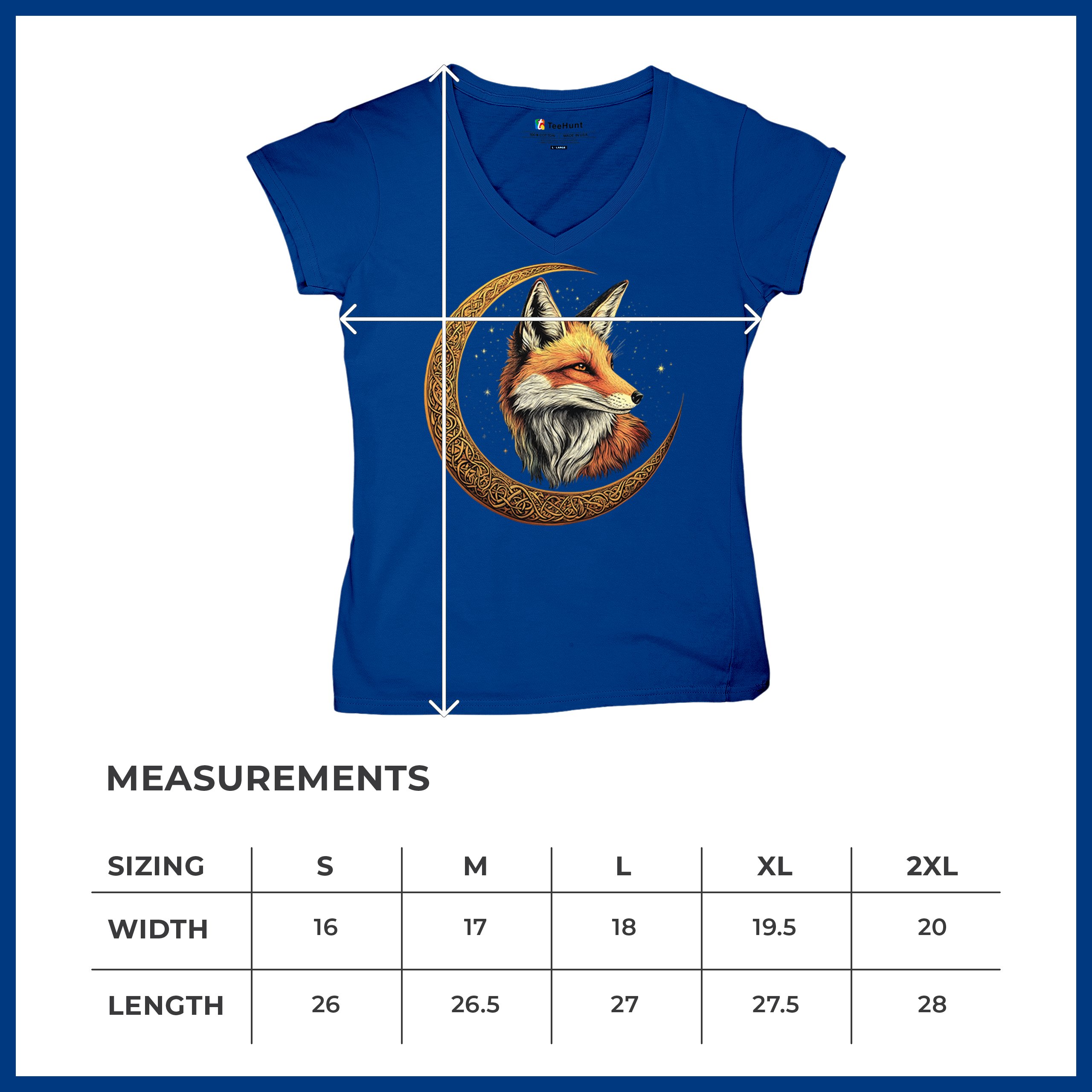 Camiseta para mujer Celtic Moon Fox cuello en V North Mystic Forest Animal camiseta nórdica - Imagen 57 de 71