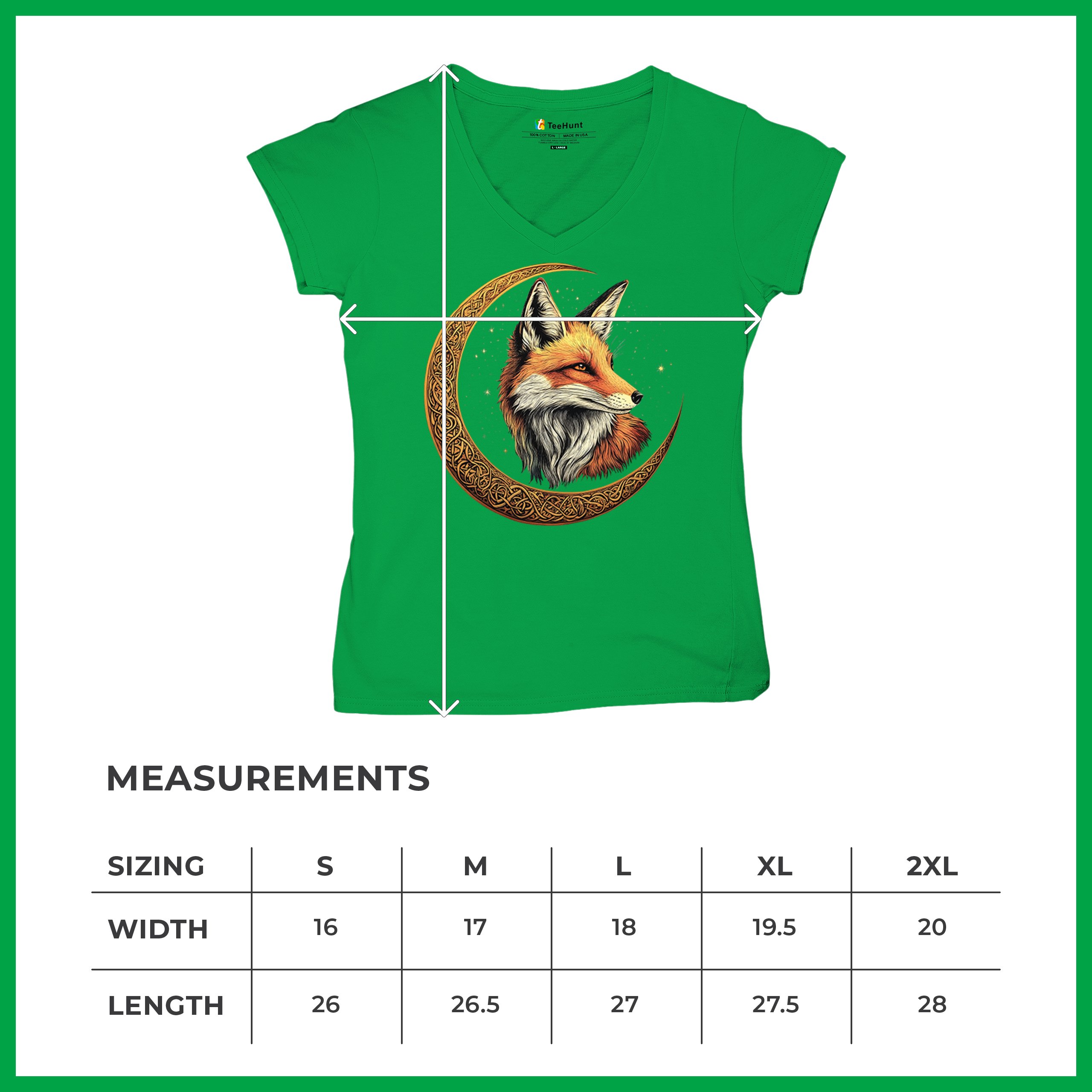 Camiseta para mujer Celtic Moon Fox cuello en V North Mystic Forest Animal camiseta nórdica - Imagen 50 de 71