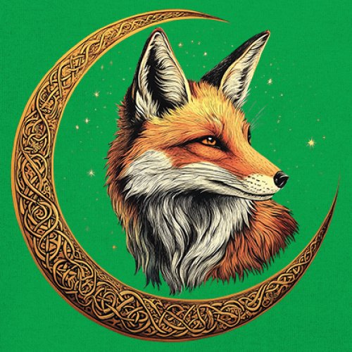 Camiseta para mujer Celtic Moon Fox cuello en V North Mystic Forest Animal camiseta nórdica - Imagen 46 de 71