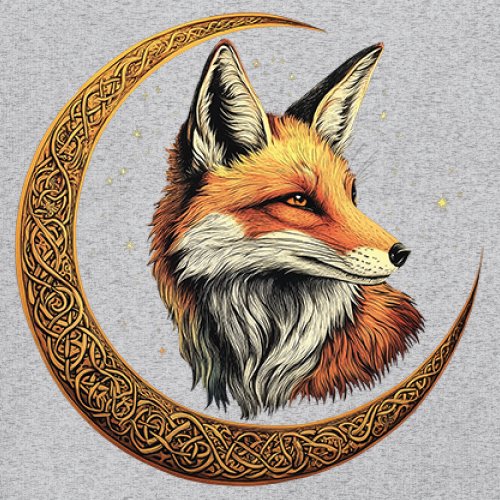 Camiseta para mujer Celtic Moon Fox cuello en V North Mystic Forest Animal camiseta nórdica - Imagen 11 de 71