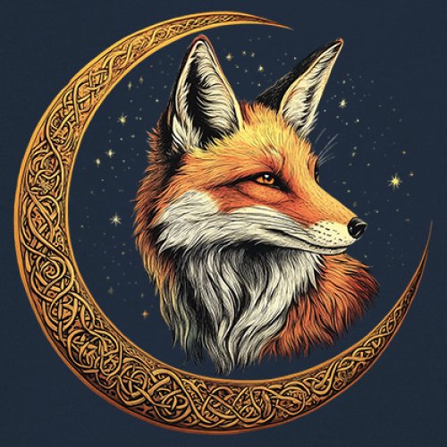 Camiseta para mujer Celtic Moon Fox cuello en V North Mystic Forest Animal camiseta nórdica - Imagen 39 de 71