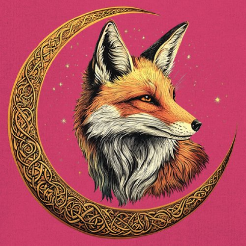 Camiseta para mujer Celtic Moon Fox cuello en V North Mystic Forest Animal camiseta nórdica - Imagen 60 de 71