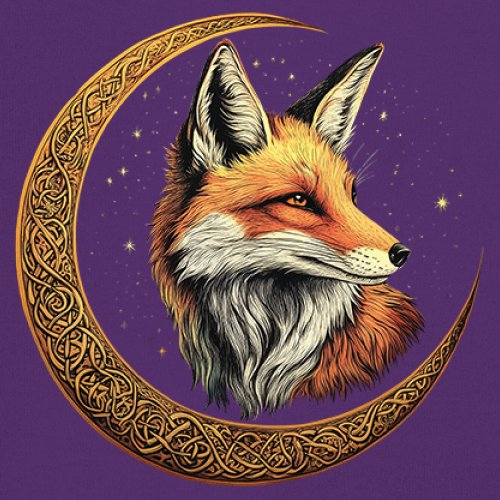 Camiseta para mujer Celtic Moon Fox cuello en V North Mystic Forest Animal camiseta nórdica - Imagen 18 de 71