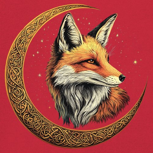 Camiseta para mujer Celtic Moon Fox cuello en V North Mystic Forest Animal camiseta nórdica - Imagen 25 de 71