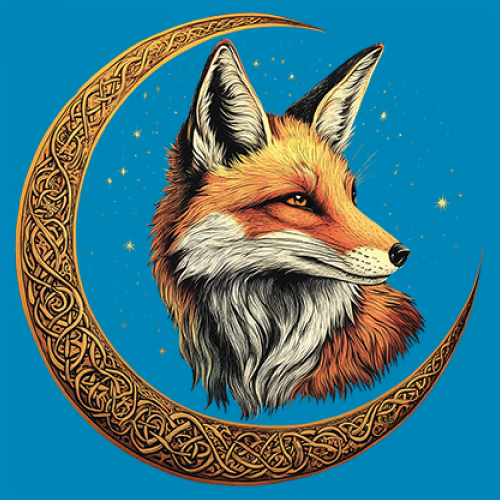 Camiseta para mujer Celtic Moon Fox cuello en V North Mystic Forest Animal camiseta nórdica - Imagen 67 de 71