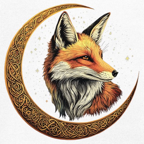 Camiseta para mujer Celtic Moon Fox cuello en V North Mystic Forest Animal camiseta nórdica - Imagen 32 de 71