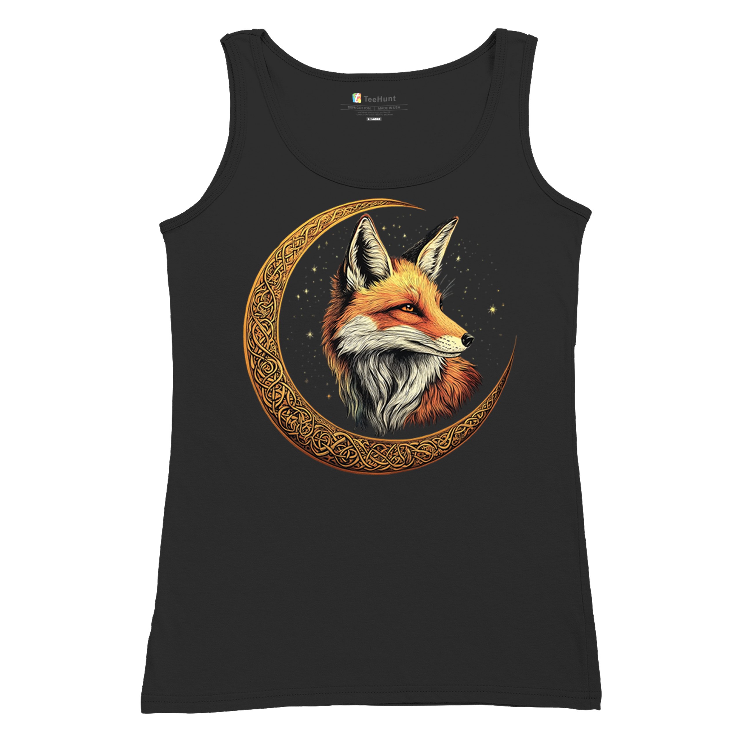 Celtic Moon Fox Women's Tank Top North Mystic Forest Animal Nature Nordic