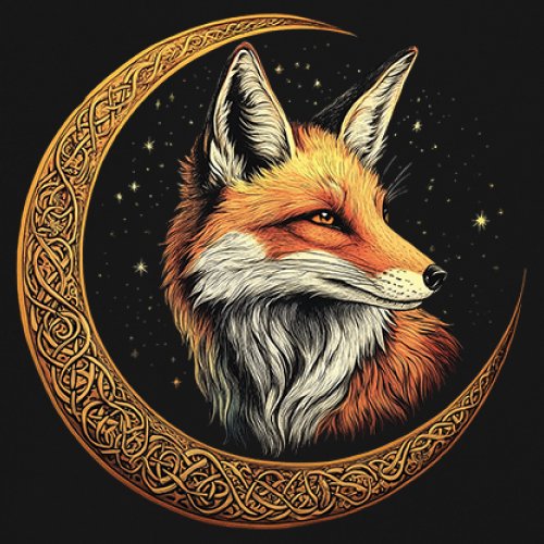 Celtic Moon Fox Women's Tank Top North Mystic Forest Animal Nature Nordic