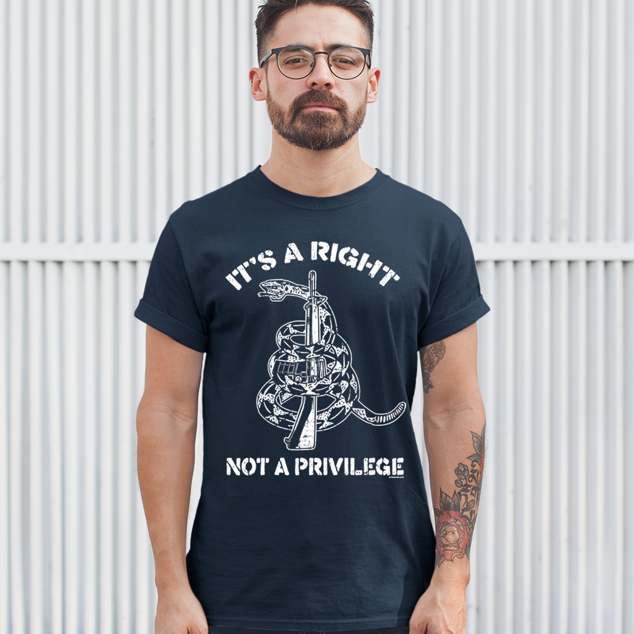 It's a Right not a Privilege T-shirt Don't Tread on Me Gadsden 2A Men's ...