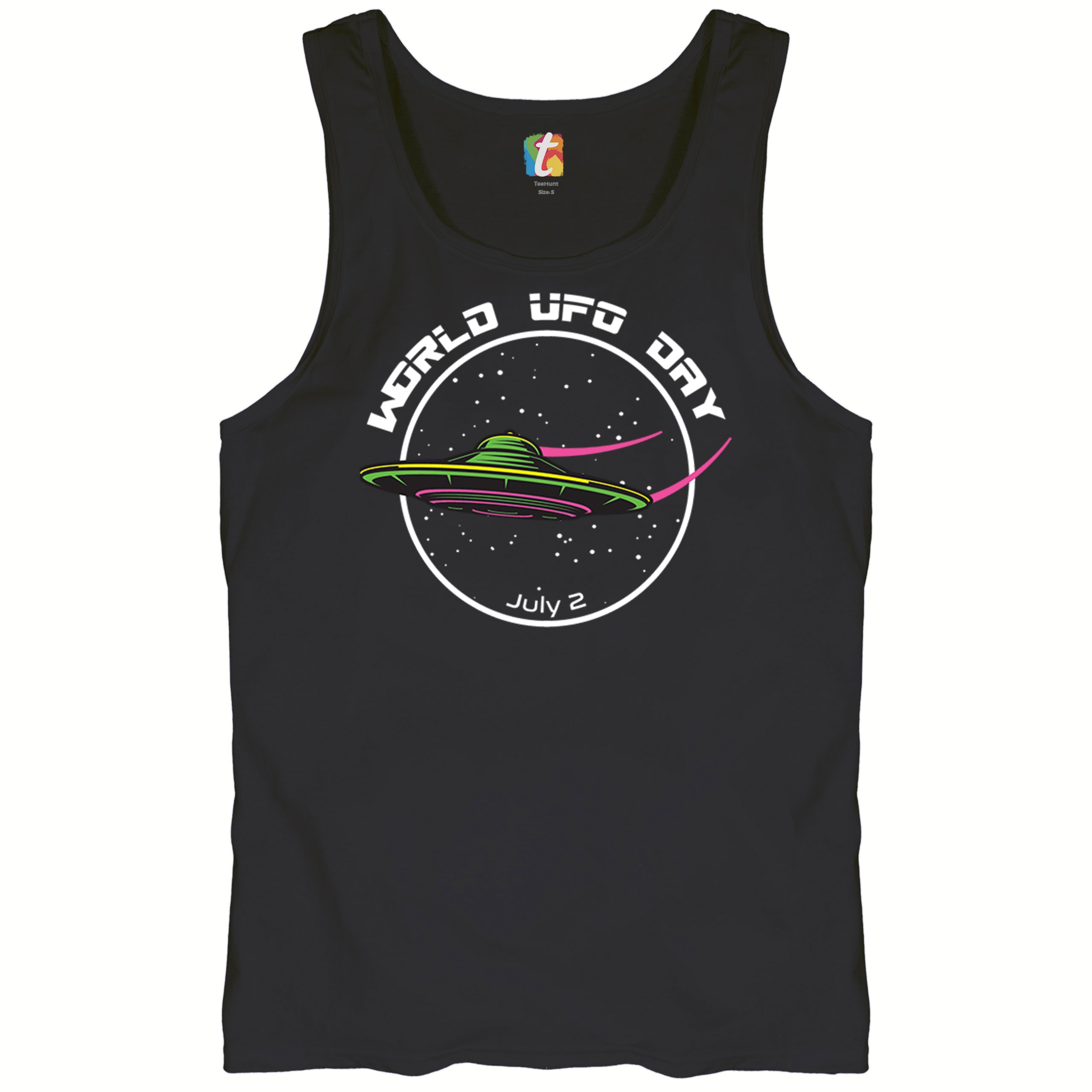 World UFO Day Flying Saucer Tank Top Funny Aliens Area 51 July 2 Men's Top