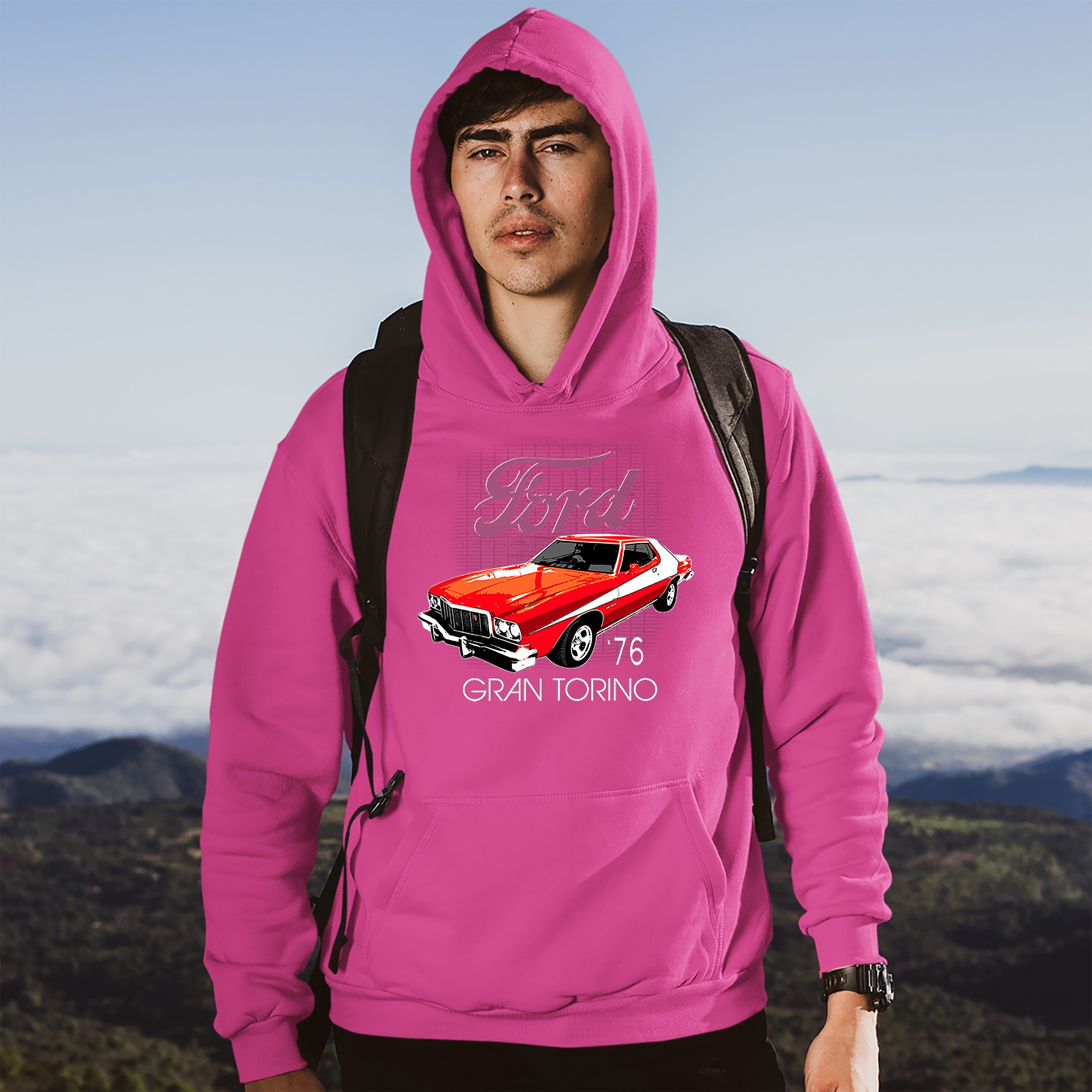 Ford '76 Gran Torino Sweatshirt 1976 American Muscle Car Licensed Hoodie - Picture 31 of 32