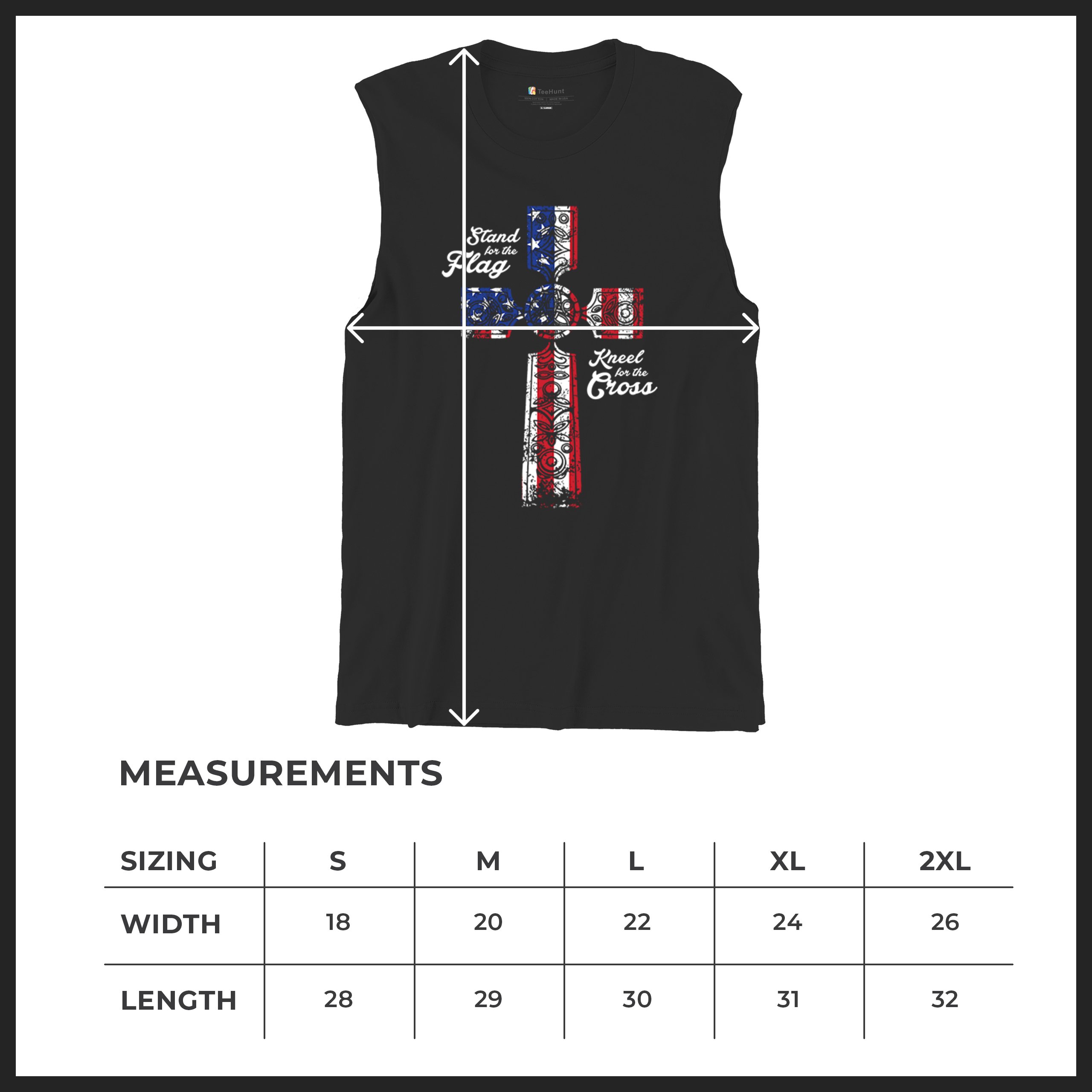 Stand for the Flag Kneel for the Cross Muscle Shirt Patriotic Military Men's - Picture 8 of 36