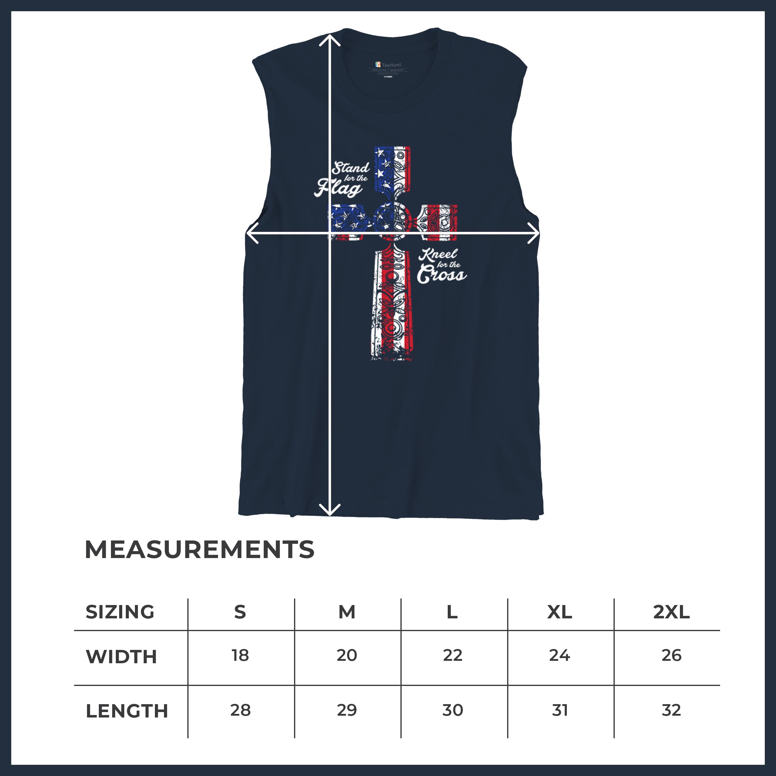 Stand for the Flag Kneel for the Cross Muscle Shirt Patriotic Military Men's - Picture 29 of 36