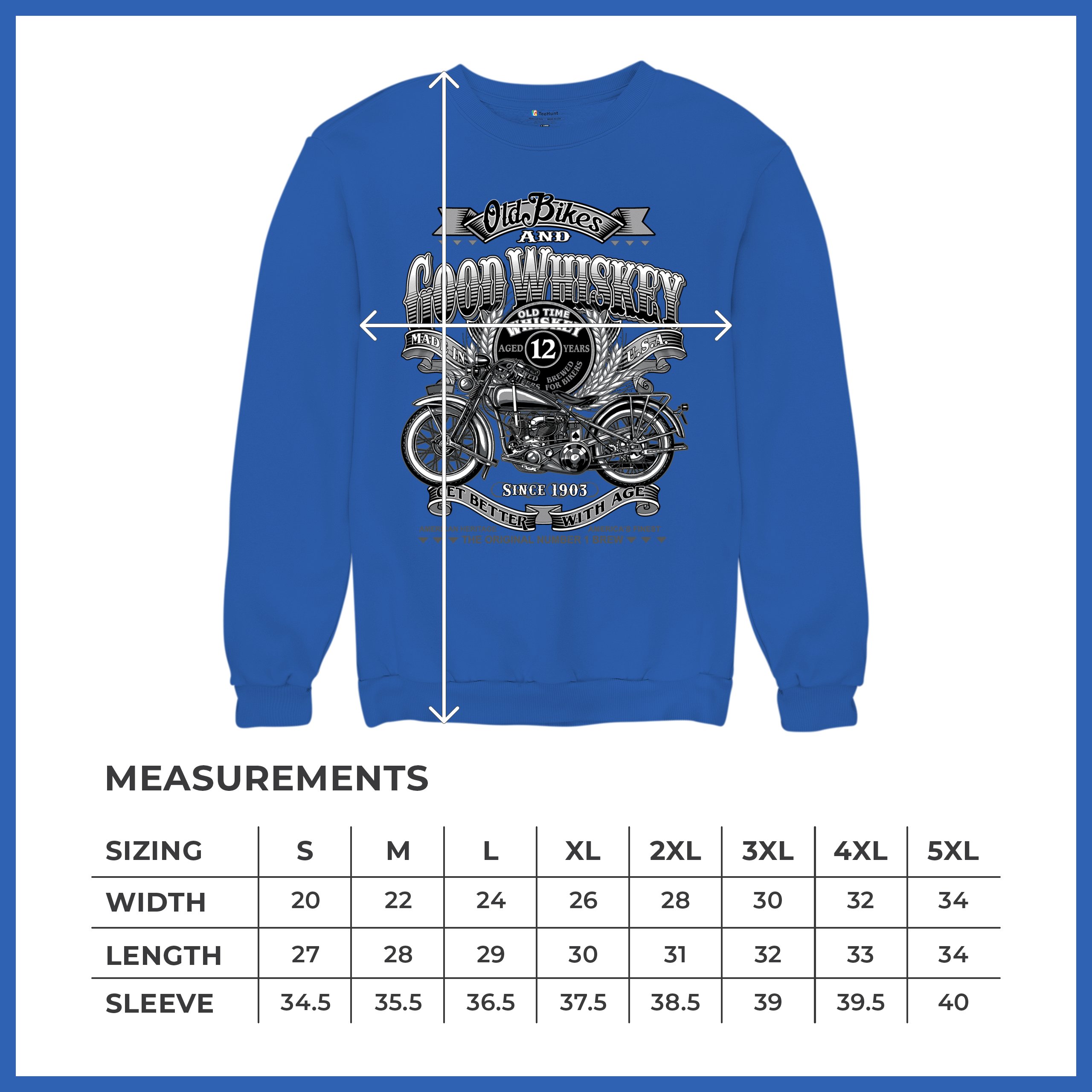 Old Bikes Good Whiskey Sweatshirt Vintage 1903 Biker American Heritage Crewneck - Picture 50 of 50