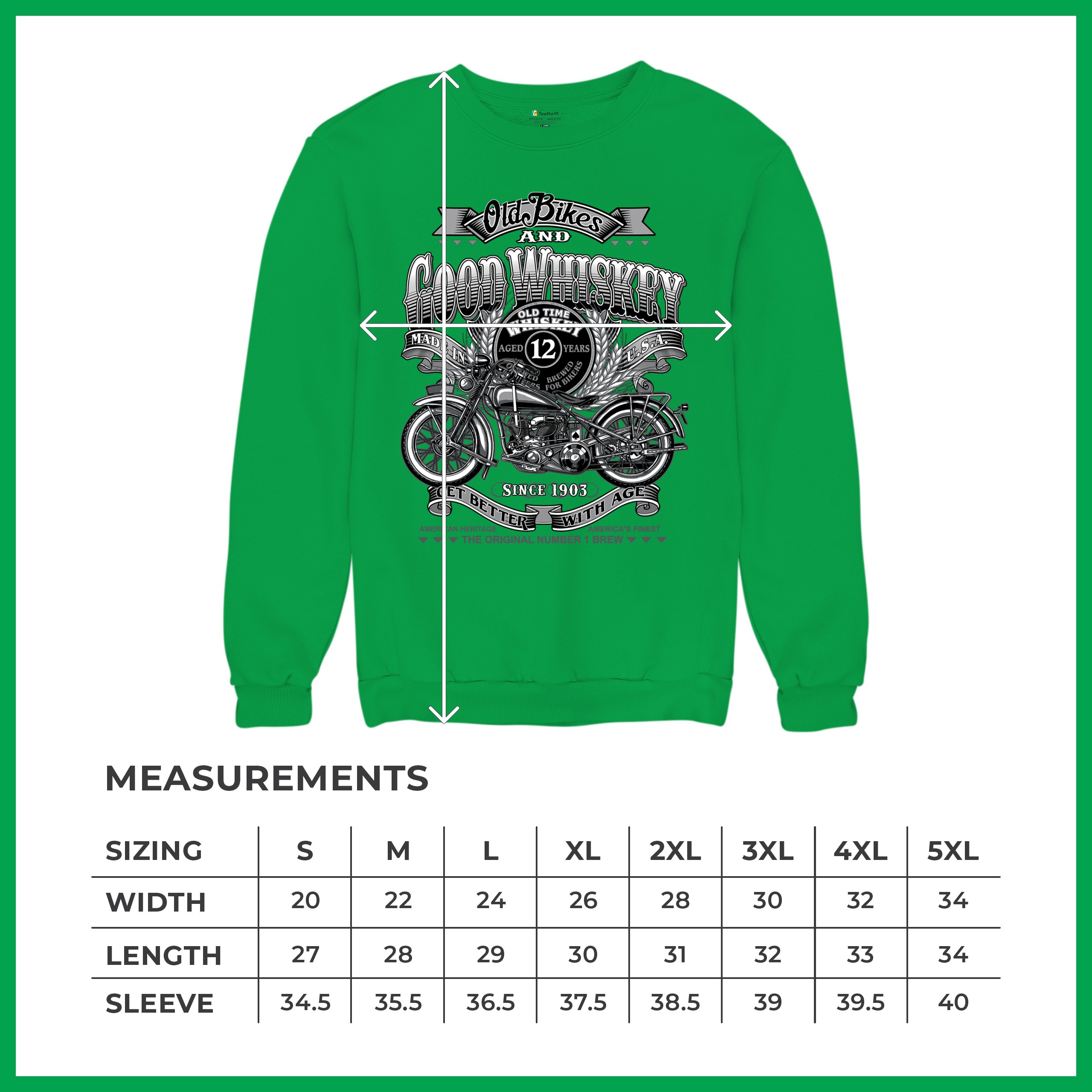 Old Bikes Good Whiskey Sweatshirt Vintage 1903 Biker American Heritage Crewneck - Picture 43 of 50