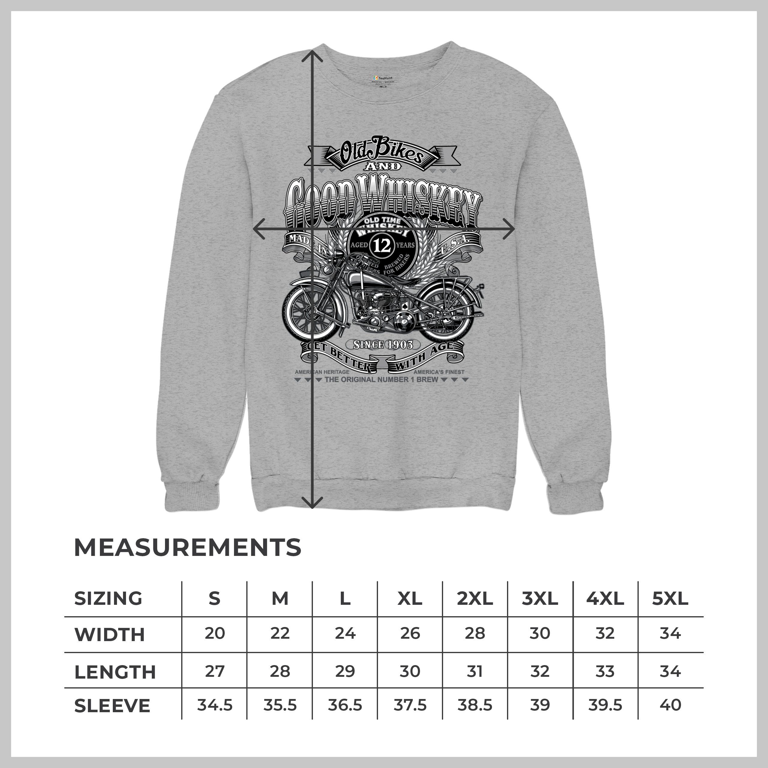 Old Bikes Good Whiskey Sweatshirt Vintage 1903 Biker American Heritage Crewneck - Picture 15 of 50