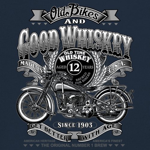Old Bikes Good Whiskey Sweatshirt Vintage 1903 Biker American Heritage Crewneck - Picture 32 of 50