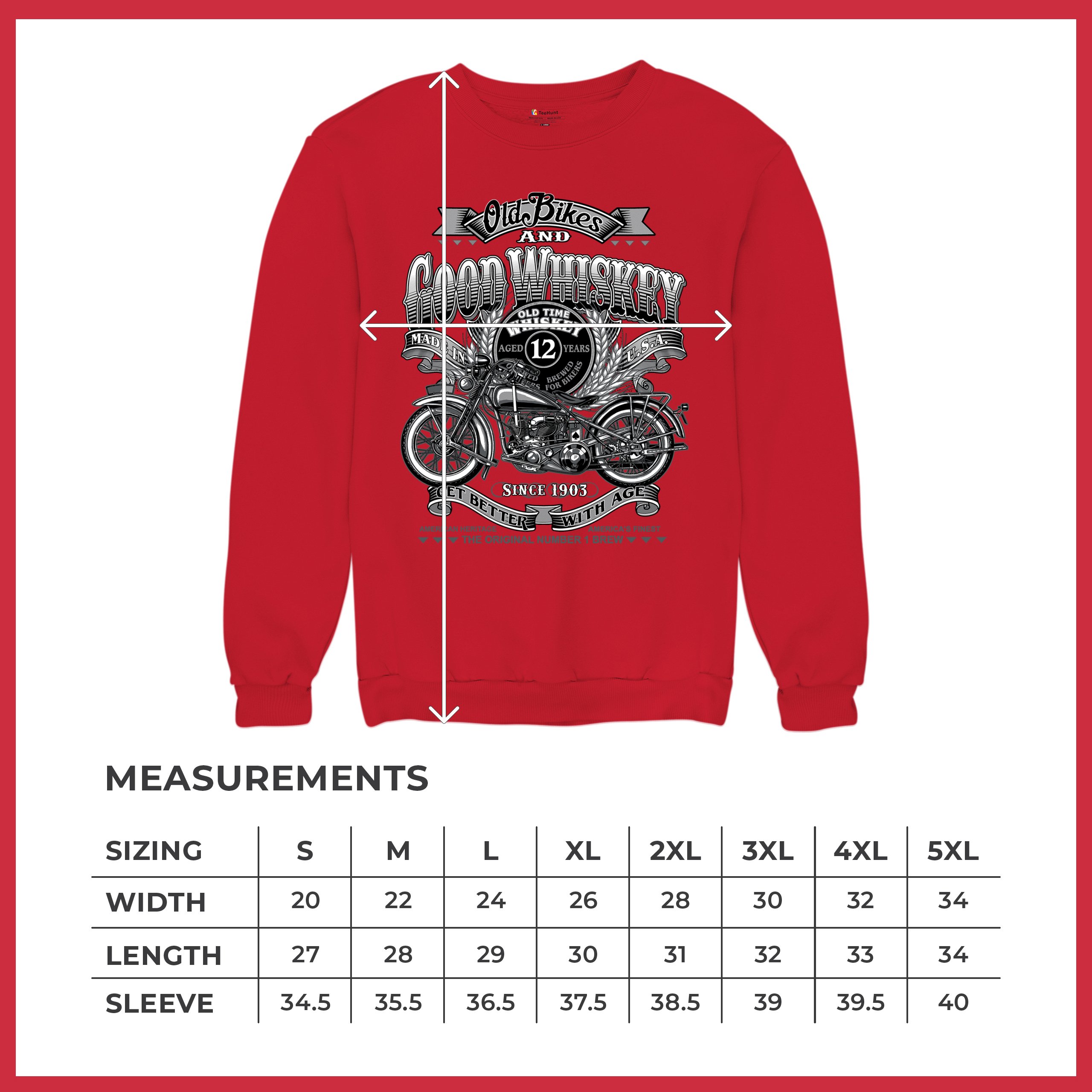 Old Bikes Good Whiskey Sweatshirt Vintage 1903 Biker American Heritage Crewneck - Picture 22 of 50