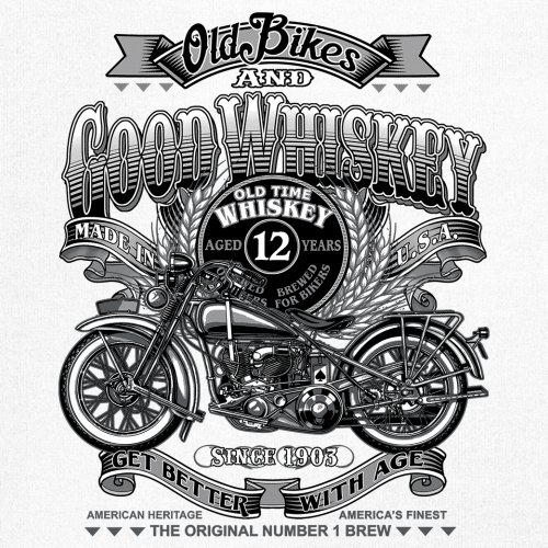 Old Bikes Good Whiskey Sweatshirt Vintage 1903 Biker American Heritage Crewneck - Picture 25 of 50