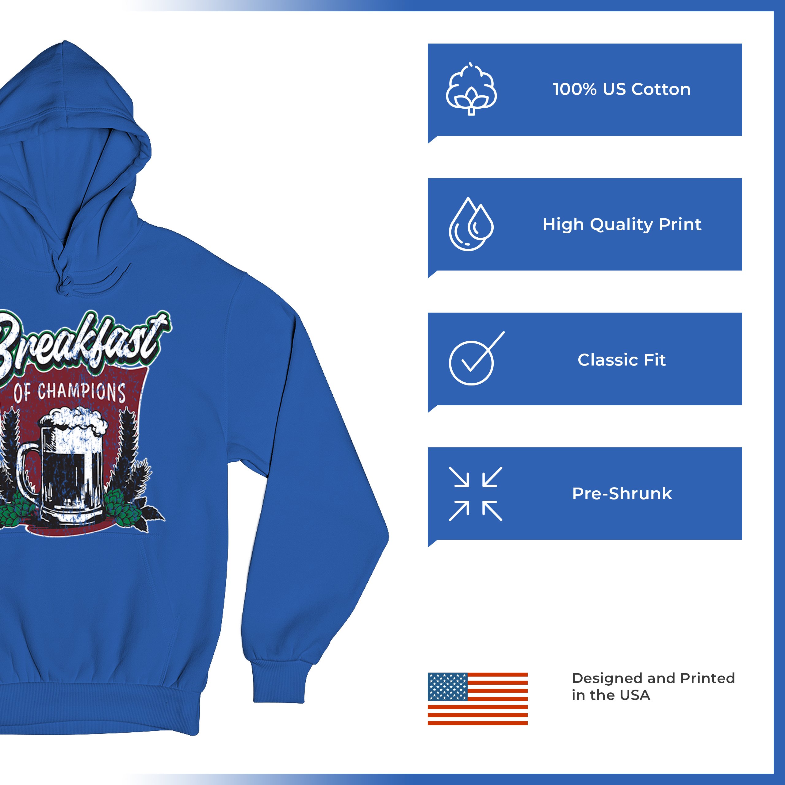 Breakfast of Champions Sweatshirt Beer Mug Cannabis Funny Stoner 420 Hoodie - Picture 49 of 57