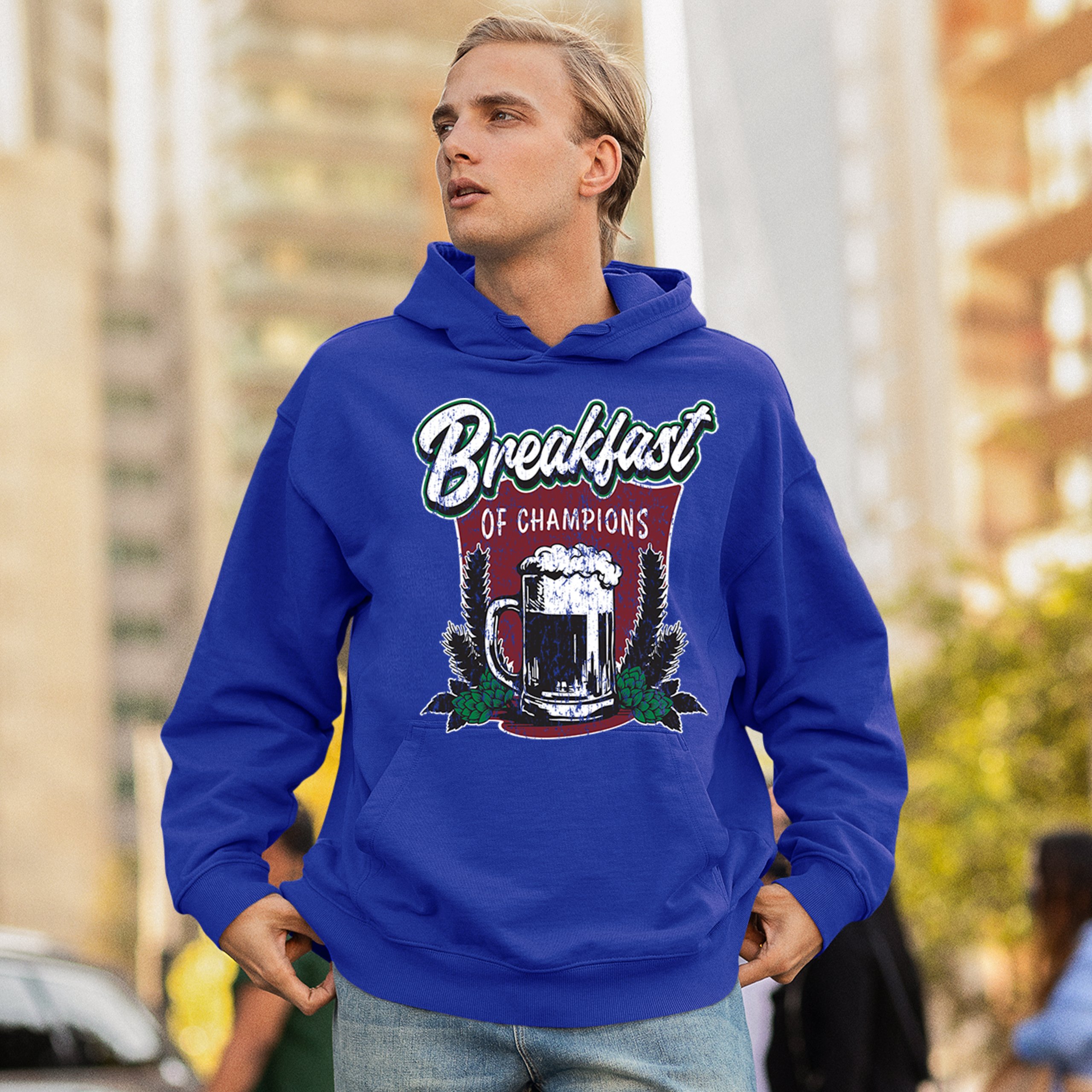 Breakfast of Champions Sweatshirt Beer Mug Cannabis Funny Stoner 420 Hoodie - Picture 47 of 57