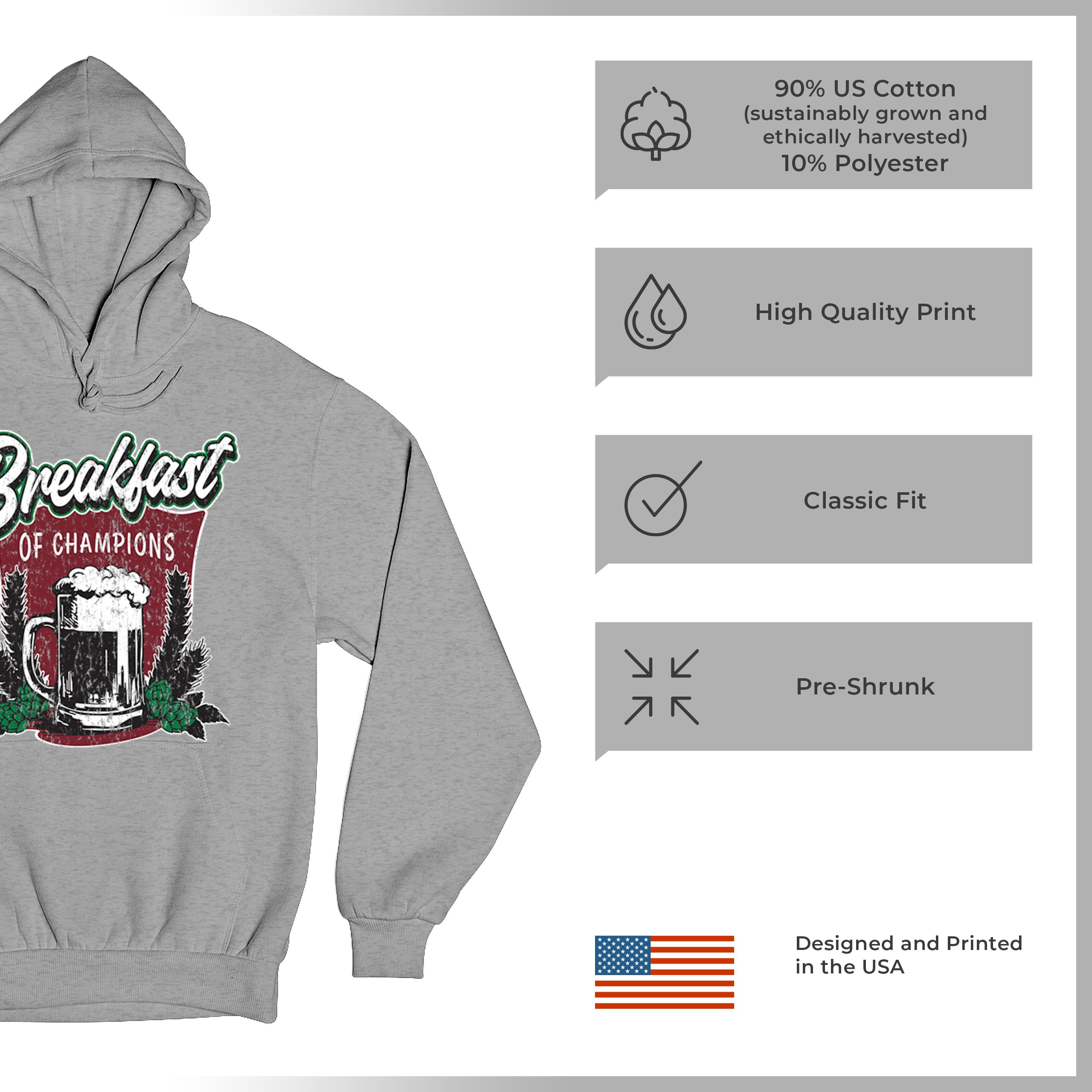 Breakfast of Champions Sweatshirt Beer Mug Cannabis Funny Stoner 420 Hoodie - Picture 14 of 57