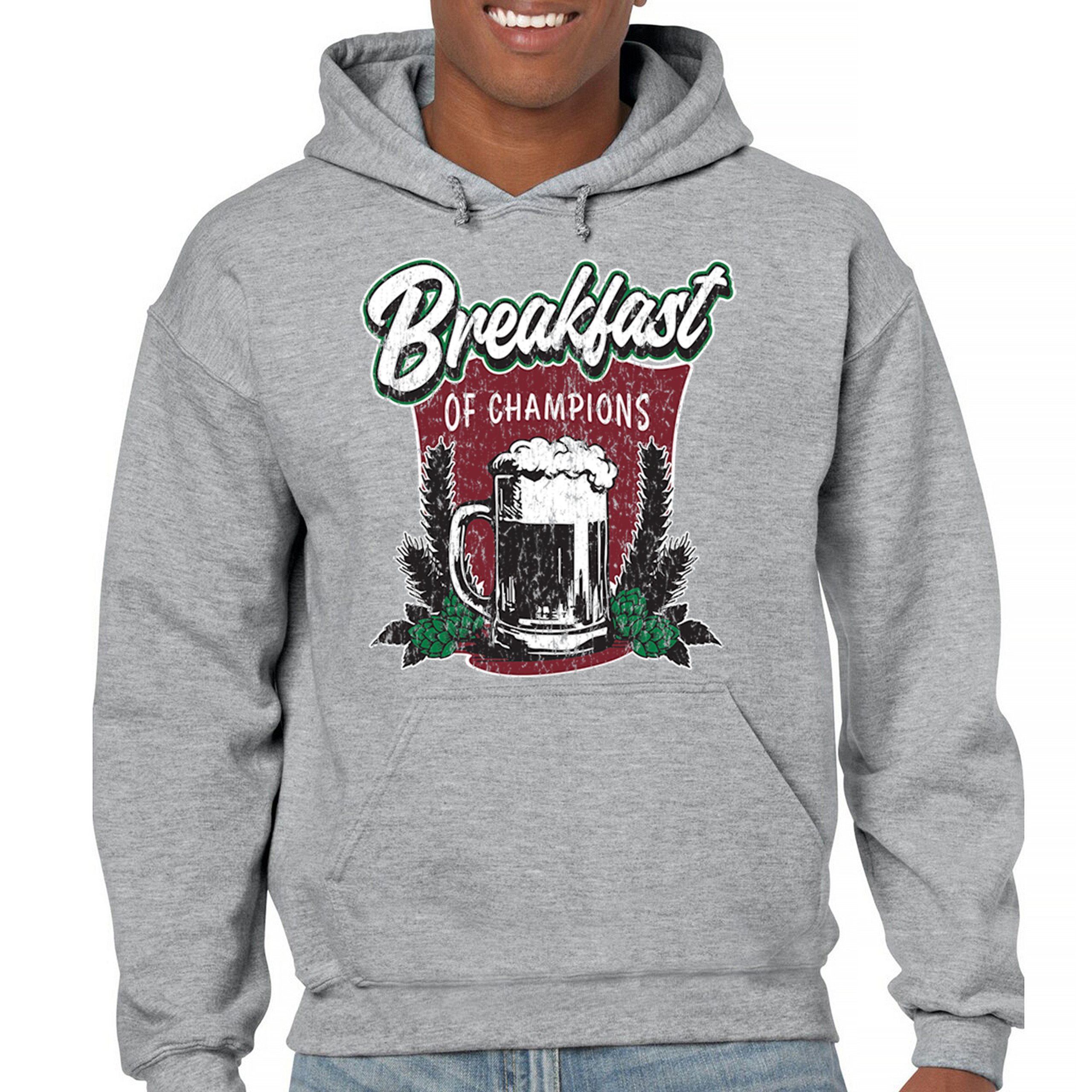 Breakfast of Champions Sweatshirt Beer Mug Cannabis Funny Stoner 420 Hoodie - Picture 9 of 57