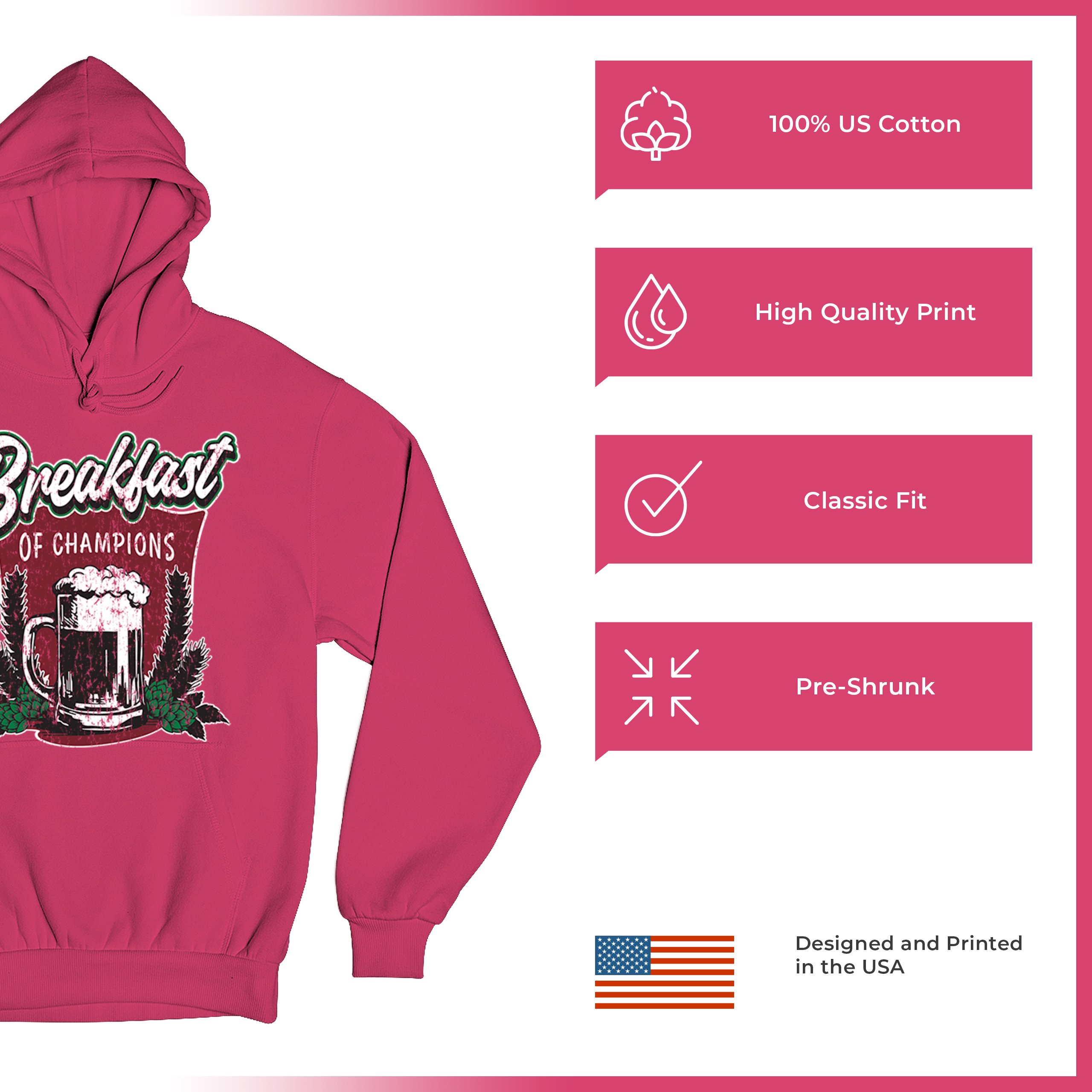 Breakfast of Champions Sweatshirt Beer Mug Cannabis Funny Stoner 420 Hoodie - Picture 56 of 57