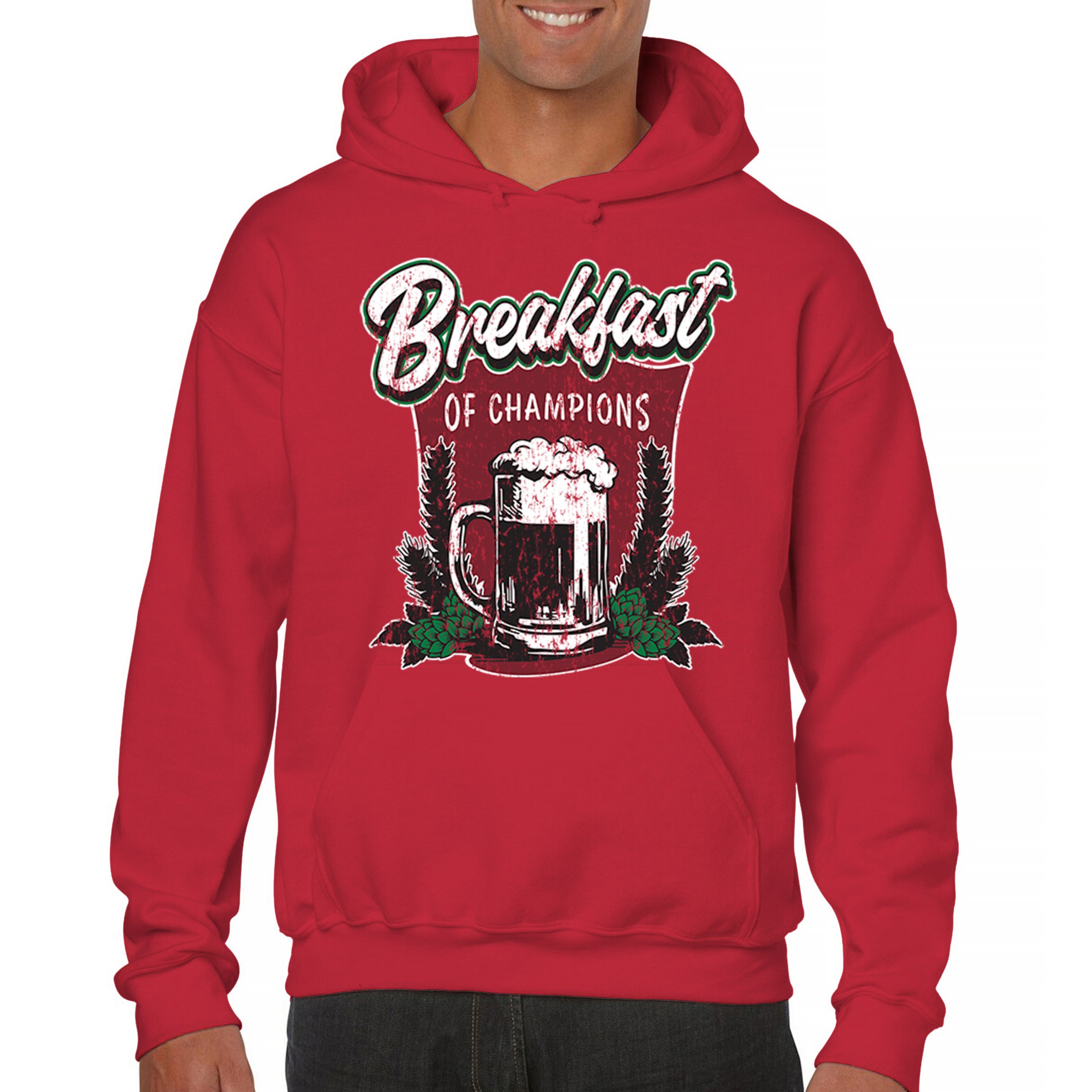 Breakfast of Champions Sweatshirt Beer Mug Cannabis Funny Stoner 420 Hoodie - Picture 30 of 57