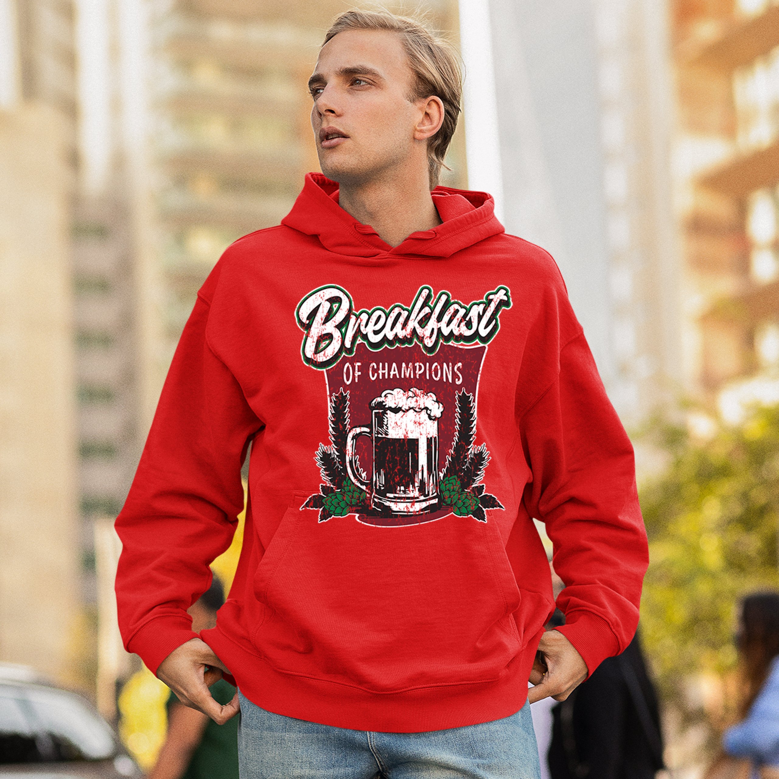 Breakfast of Champions Sweatshirt Beer Mug Cannabis Funny Stoner 420 Hoodie - Picture 33 of 57