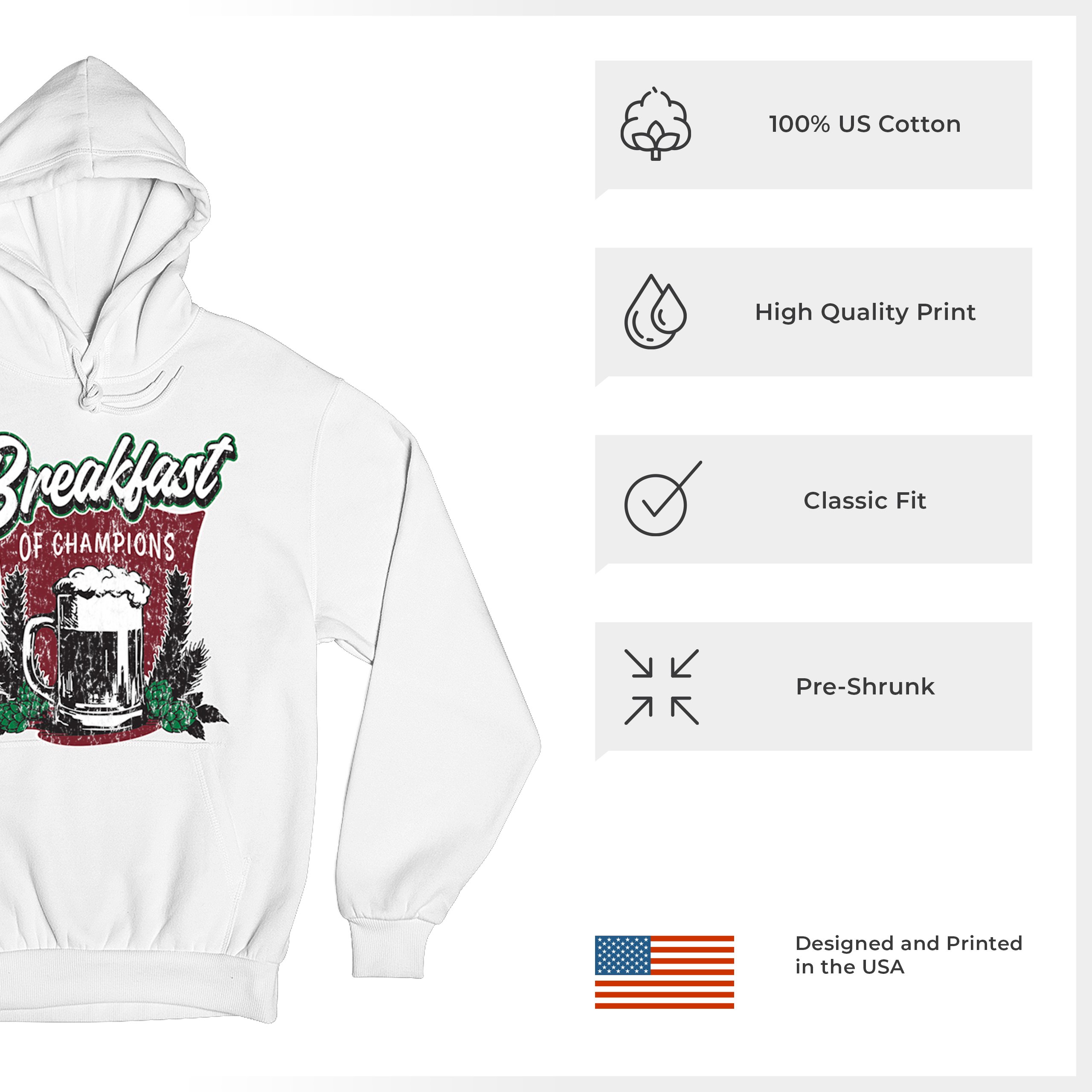 Breakfast of Champions Sweatshirt Beer Mug Cannabis Funny Stoner 420 Hoodie - Picture 42 of 57