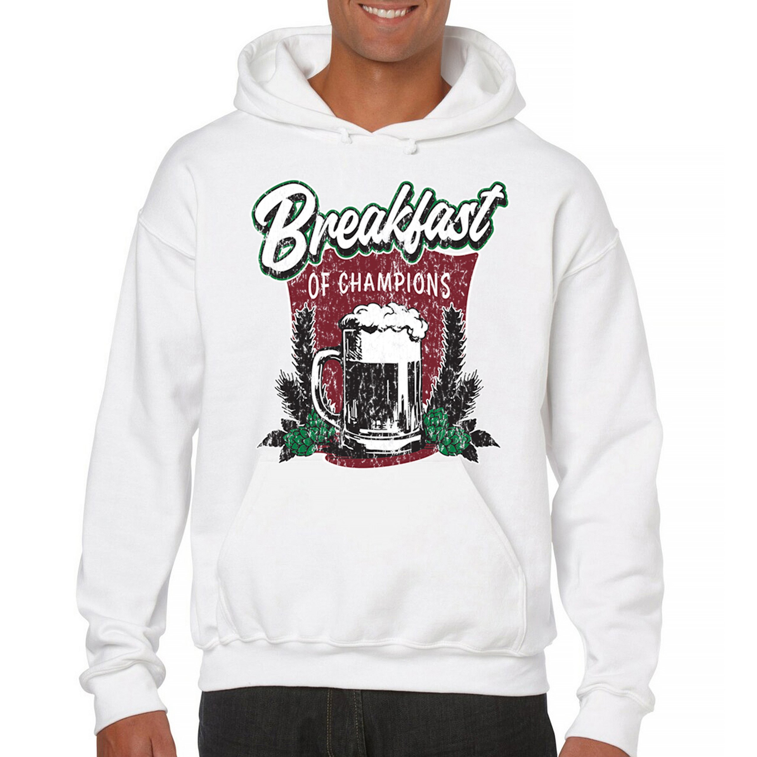 Breakfast of Champions Sweatshirt Beer Mug Cannabis Funny Stoner 420 Hoodie - Picture 37 of 57
