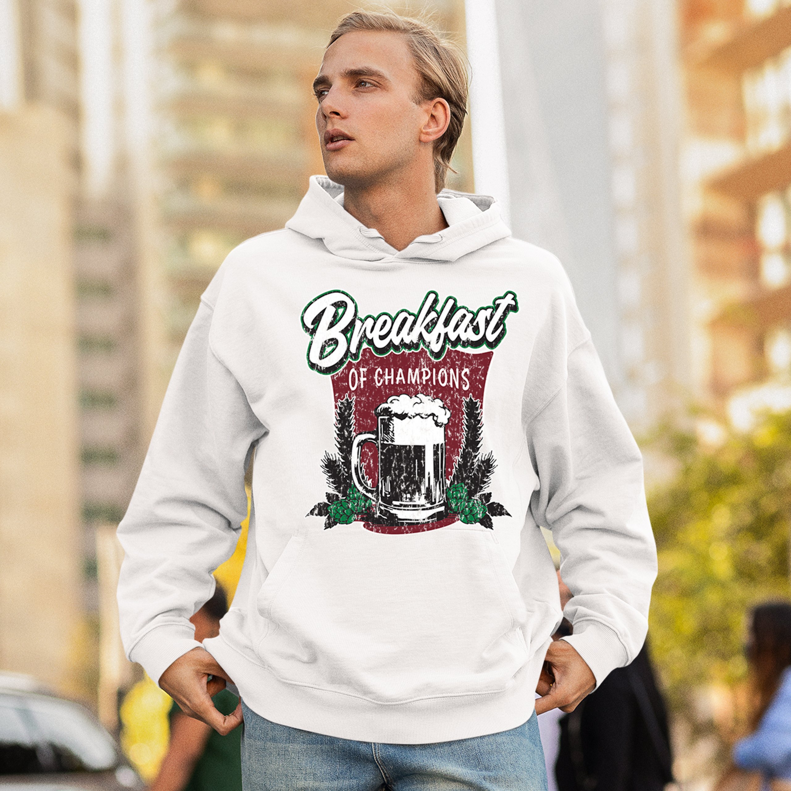 Breakfast of Champions Sweatshirt Beer Mug Cannabis Funny Stoner 420 Hoodie - Picture 40 of 57