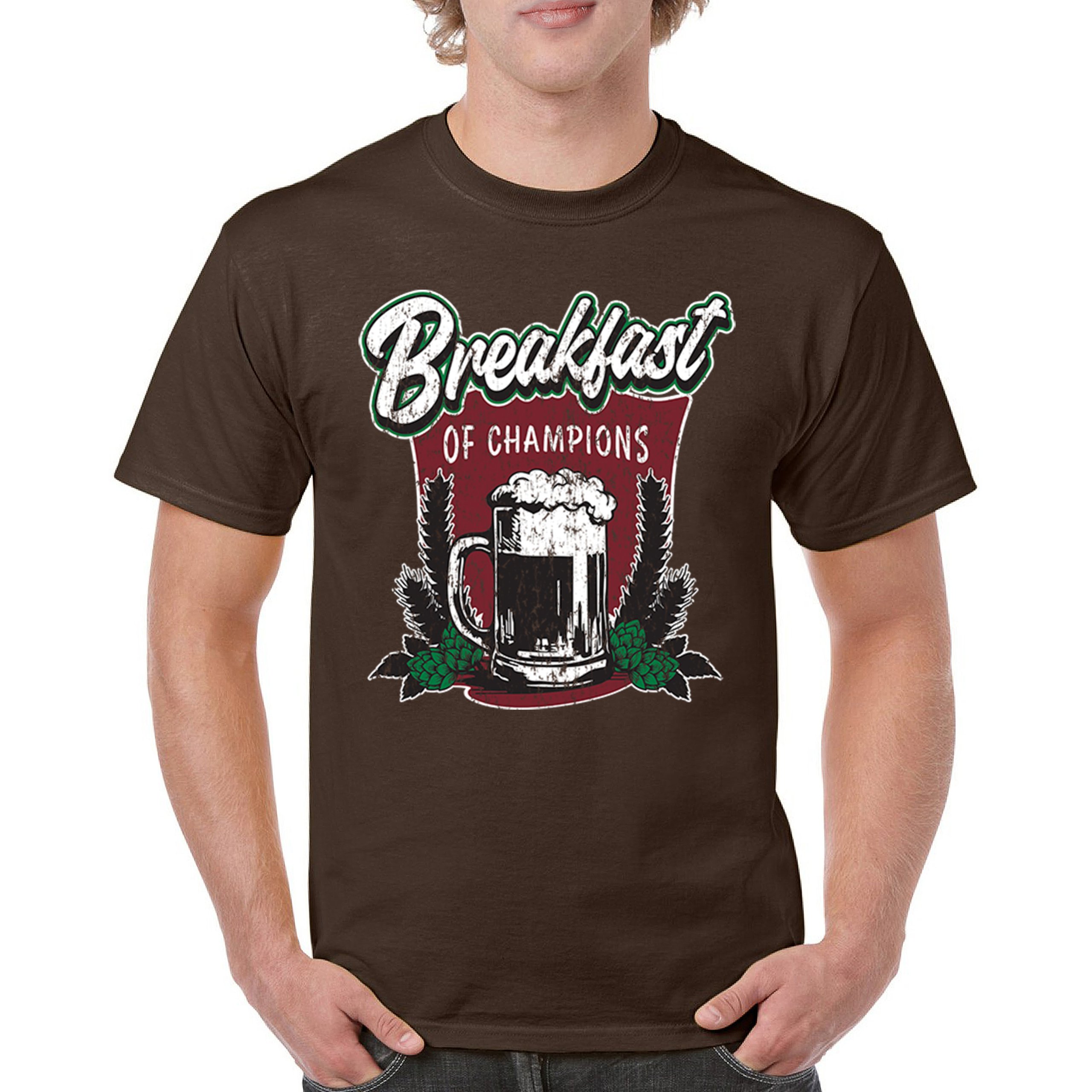 Breakfast of Champions T-shirt Beer Mug Cannabis Funny Stoner 420 Men's Tee - Picture 72 of 113