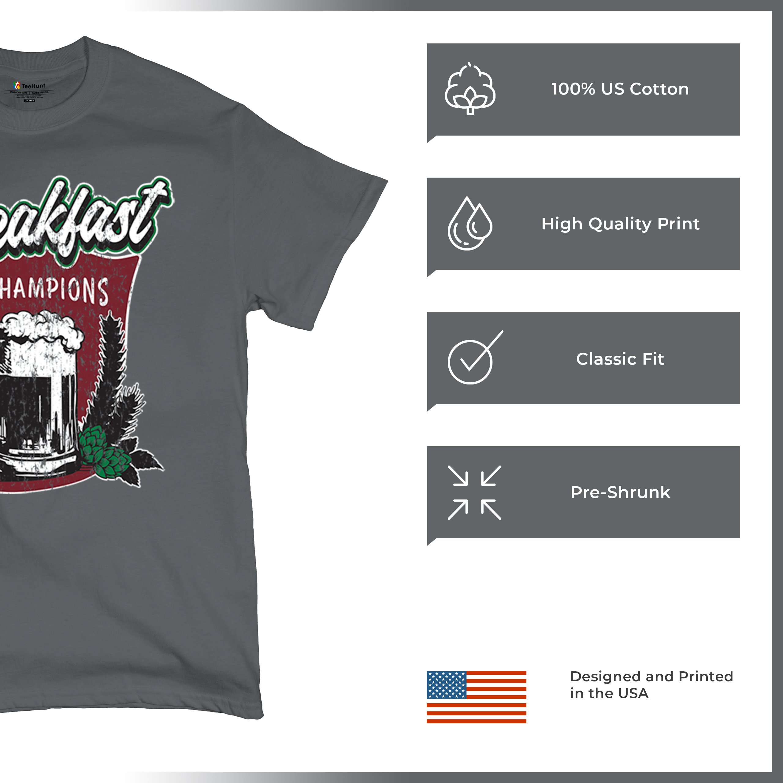 Breakfast of Champions T-shirt Beer Mug Cannabis Funny Stoner 420 Men's Tee - Picture 84 of 113