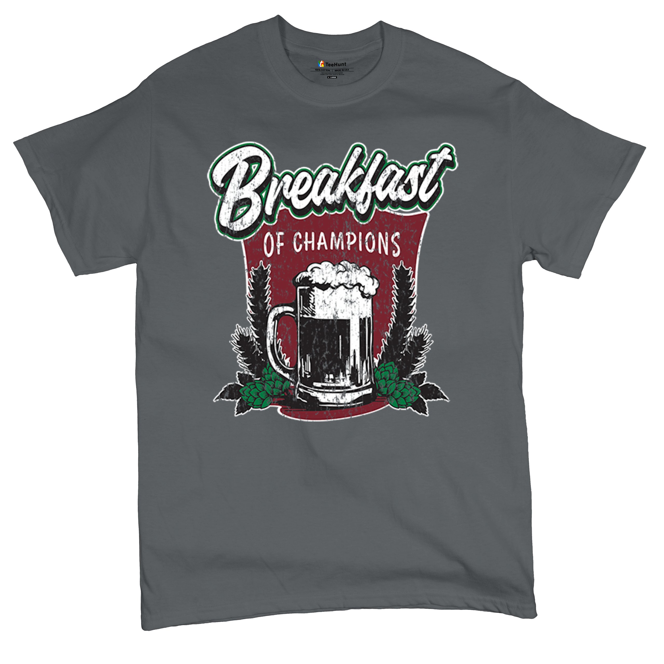 Breakfast of Champions T-shirt Beer Mug Cannabis Funny Stoner 420 Men's Tee - Picture 83 of 113