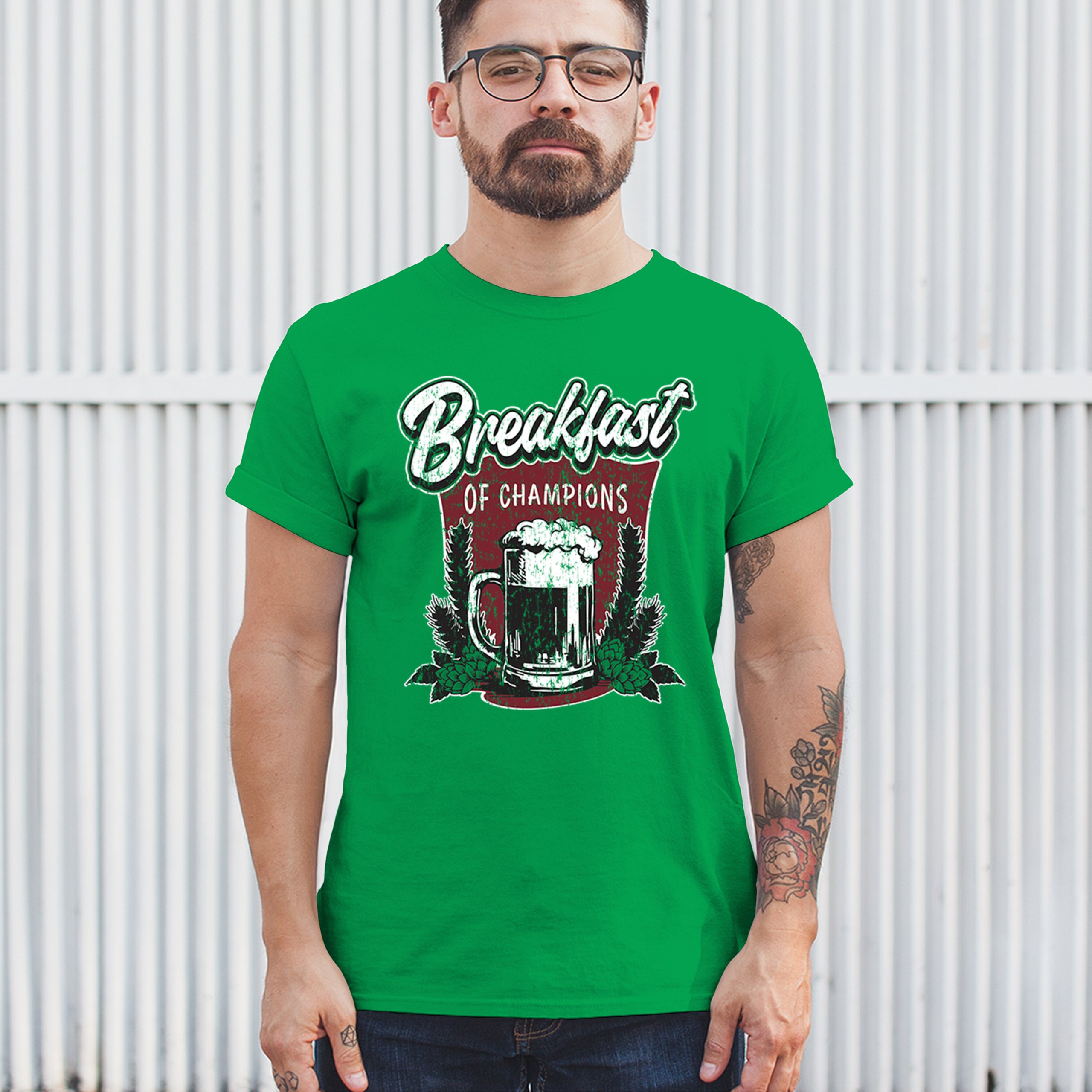 Breakfast of Champions T-shirt Beer Mug Cannabis Funny Stoner 420 Men's Tee - Picture 61 of 113