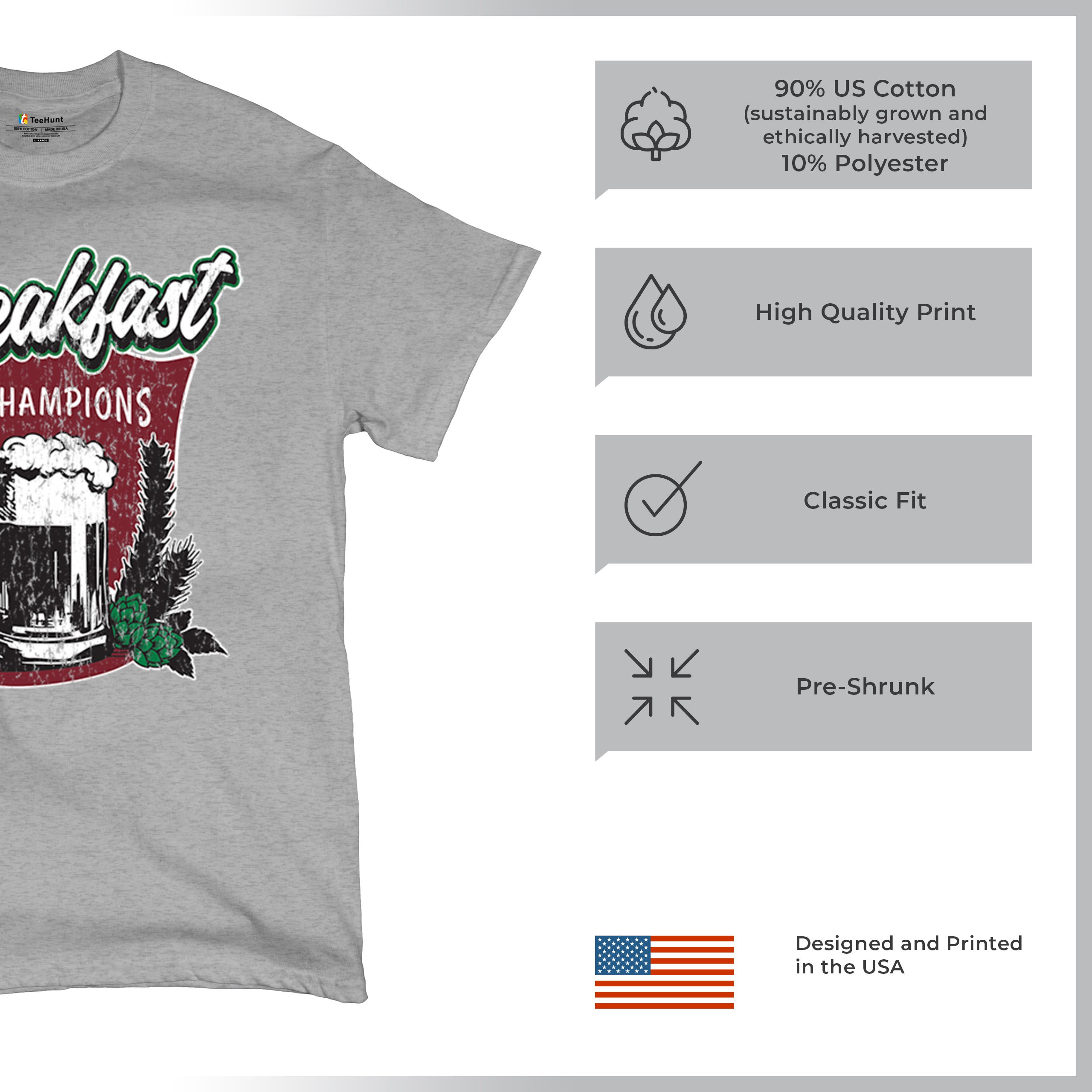 Breakfast of Champions T-shirt Beer Mug Cannabis Funny Stoner 420 Men's Tee - Picture 14 of 113