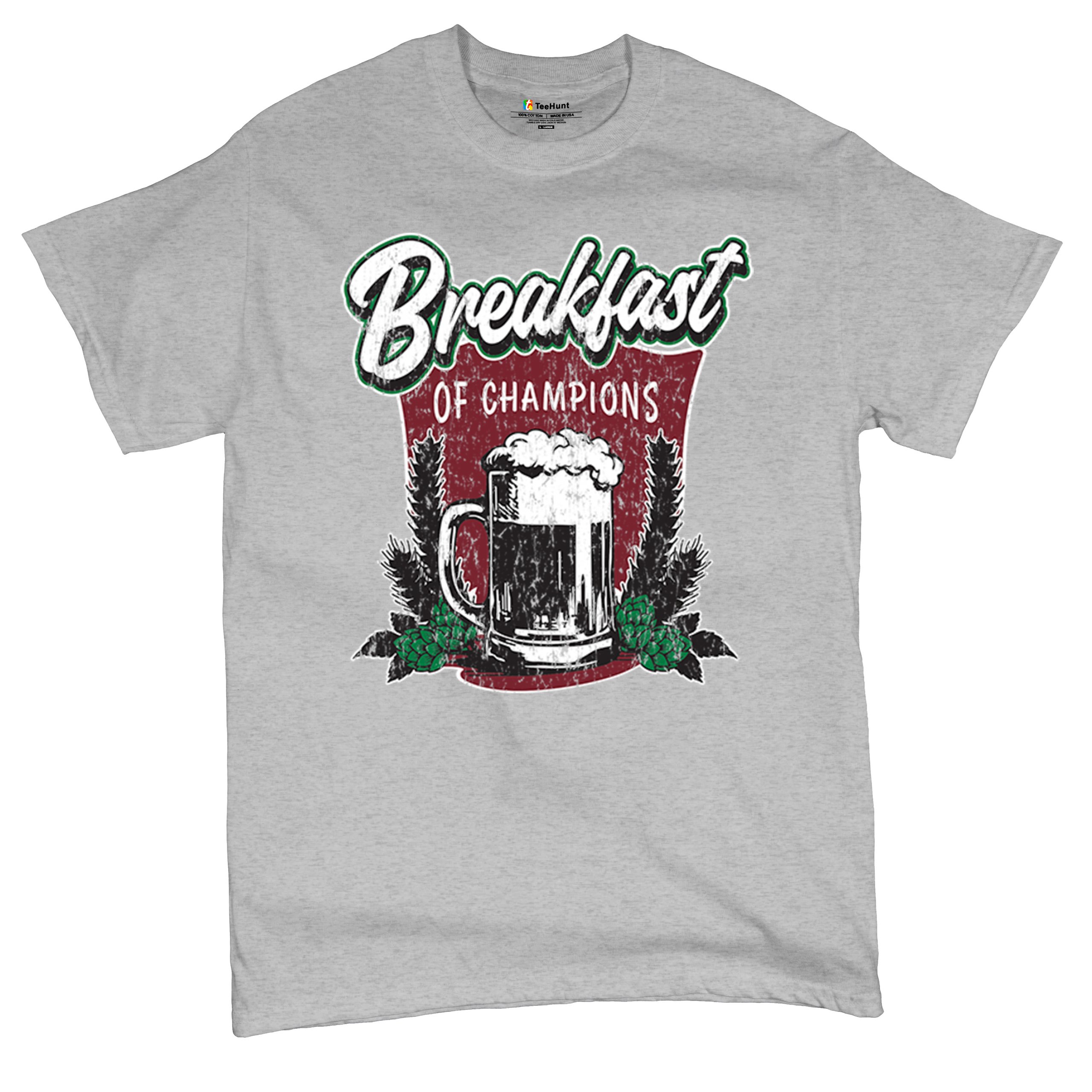 Breakfast of Champions T-shirt Beer Mug Cannabis Funny Stoner 420 Men's Tee - Picture 13 of 113