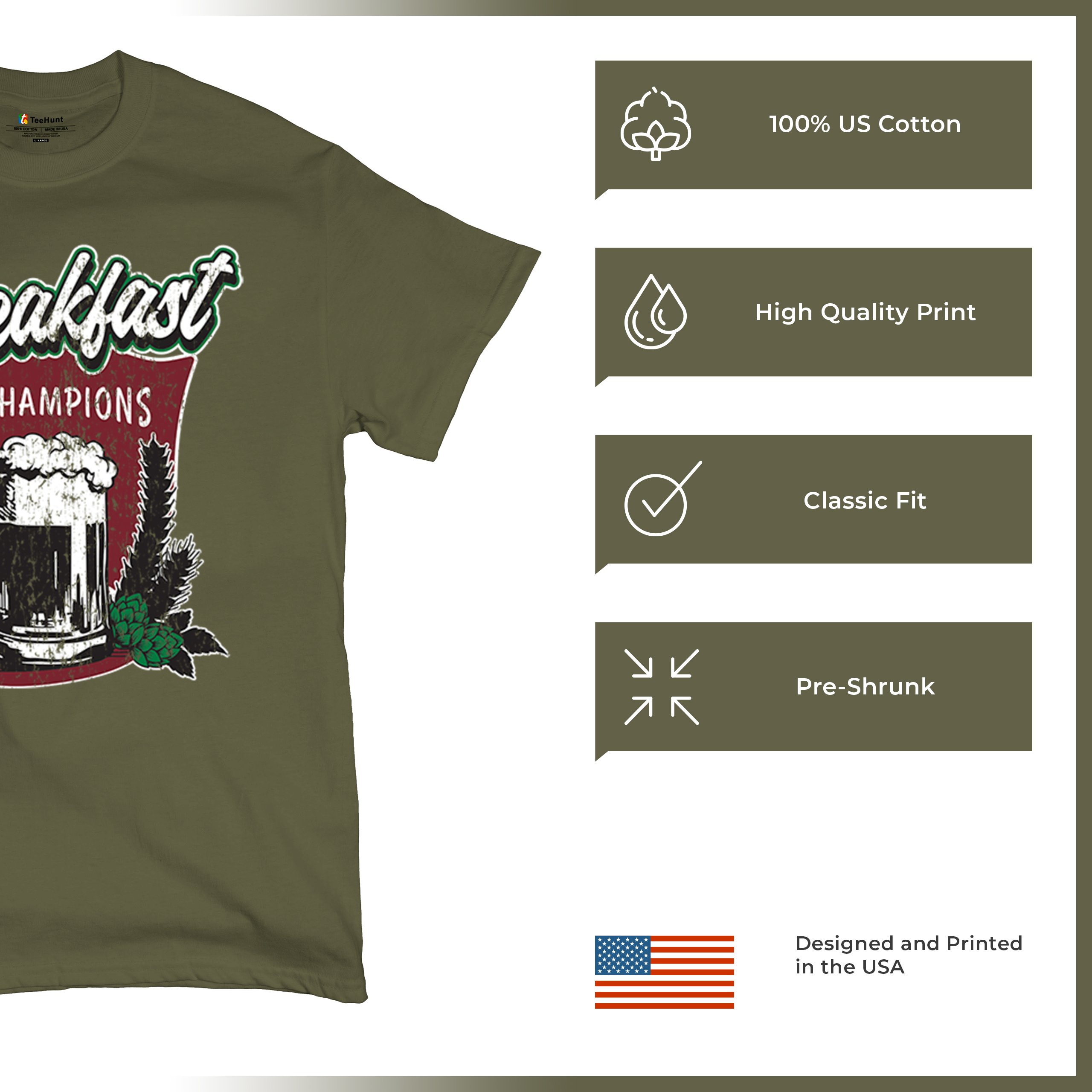 Breakfast of Champions T-shirt Beer Mug Cannabis Funny Stoner 420 Men's Tee - Picture 98 of 113