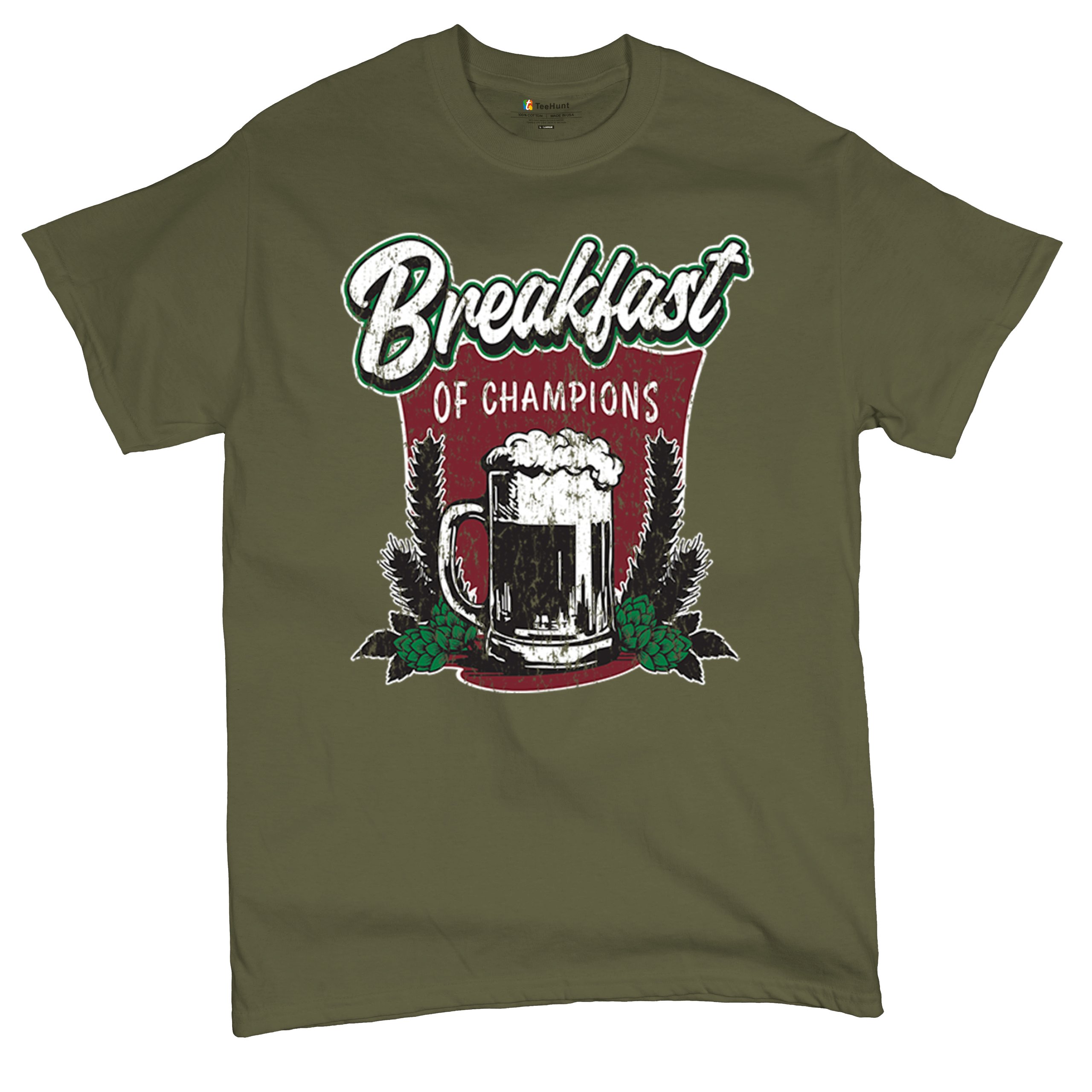 Breakfast of Champions T-shirt Beer Mug Cannabis Funny Stoner 420 Men's Tee - Picture 97 of 113
